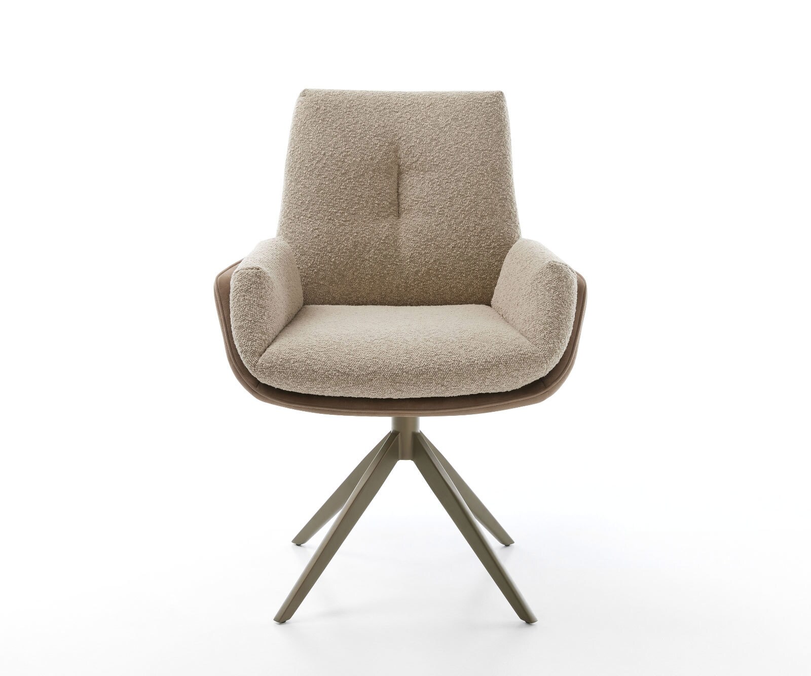 Chaise-pivotante Clea-Flex microvelours boue pied croisé large aspect titane pivotement sur 360° fonction bascule 2