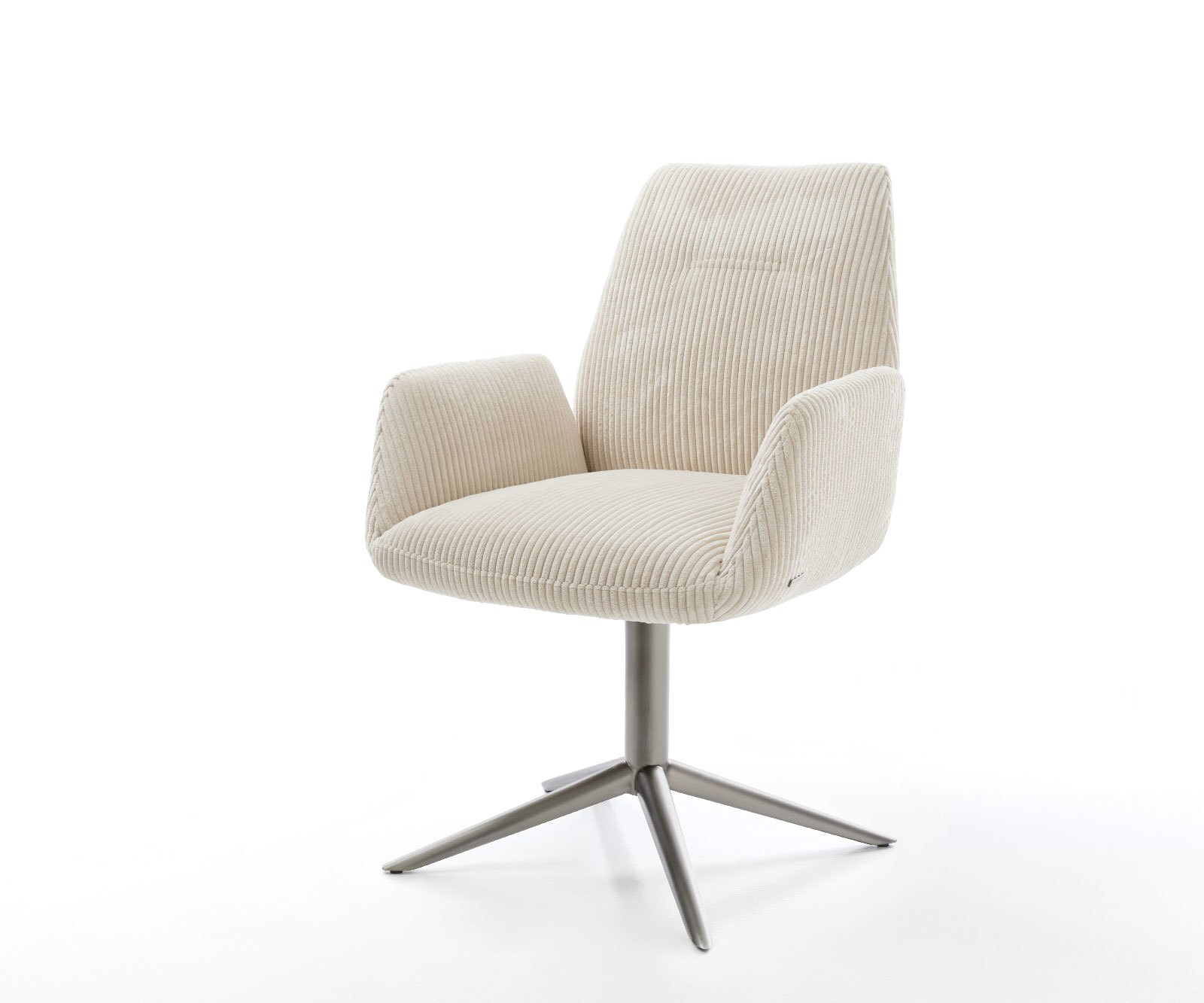 Chaise-pivotante Zoa-Flex côtelé beige pied de chaise 4 branches grafiete pivotement sur 360° fonction bascule ressorts ensachés 1