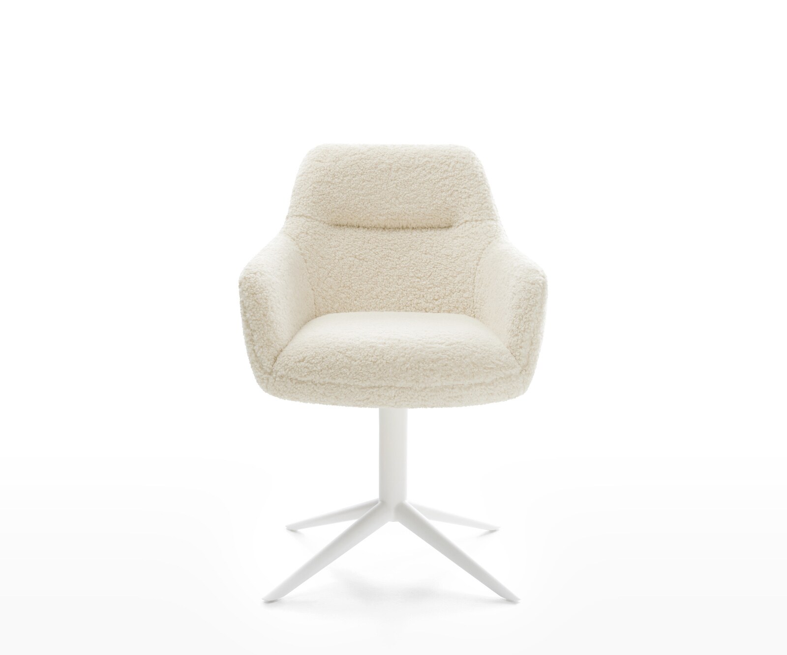 Chaise-pivotante Pejo-Flex tissu teddy beige pied de chaise 4 branches blanc pivotement sur 360° fonction bascule resorts ensachés 1