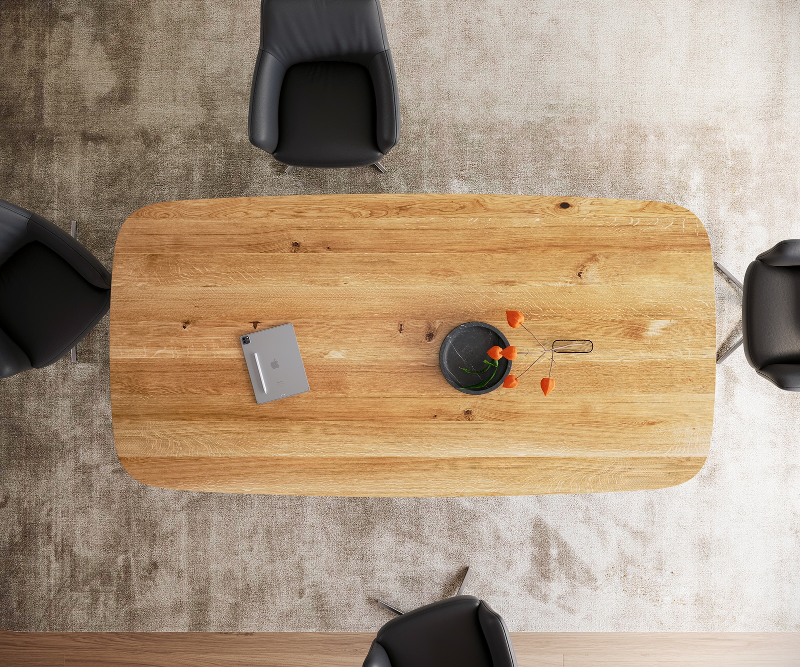 Table à manger Edge Boot 240x120x2,5-3 chêne naturee acier inoxydable incliné bord suisse 3 Table à manger Edge Boot 240x120x2,5-3 chêne naturee acier inoxydable incliné bord suisse 3