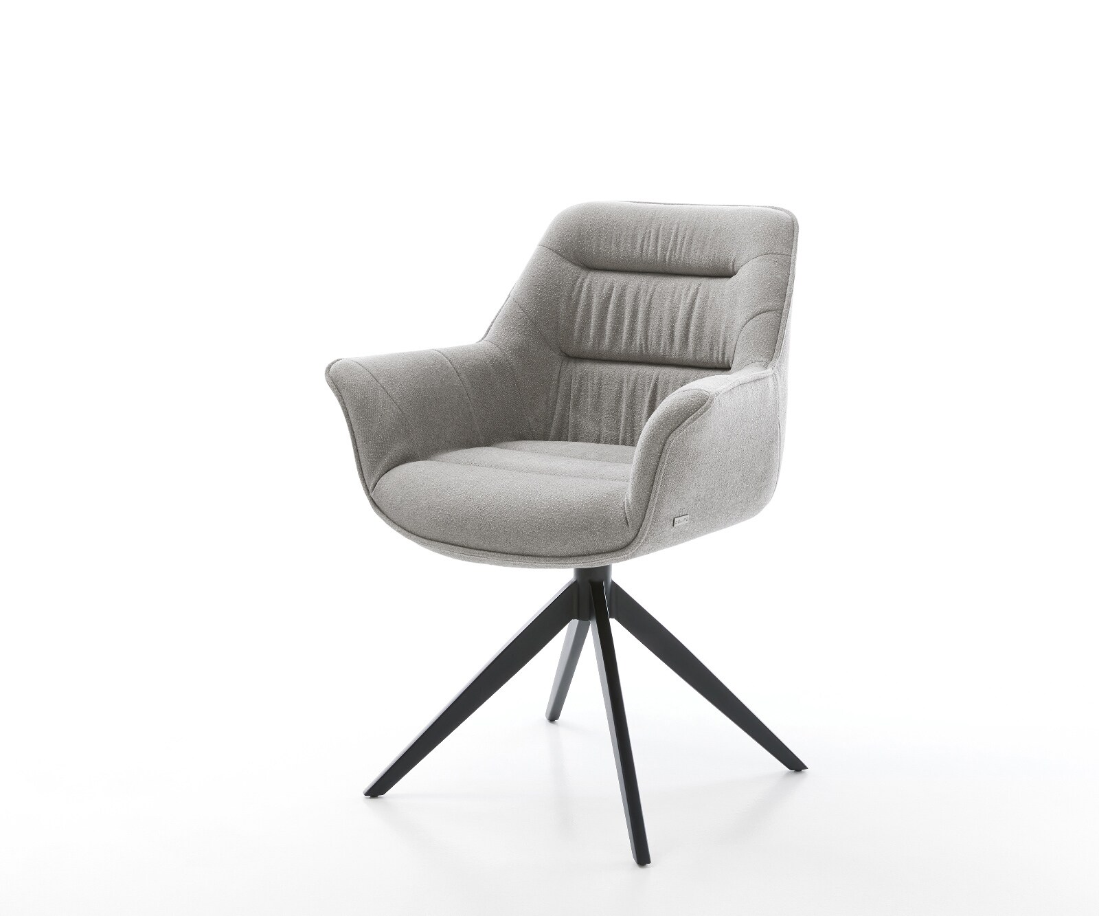 Chaise-pivotante Kaira-Flex tissu structuré doux gris pied croisé large noir pivotement sur 360° fonction bascule 1