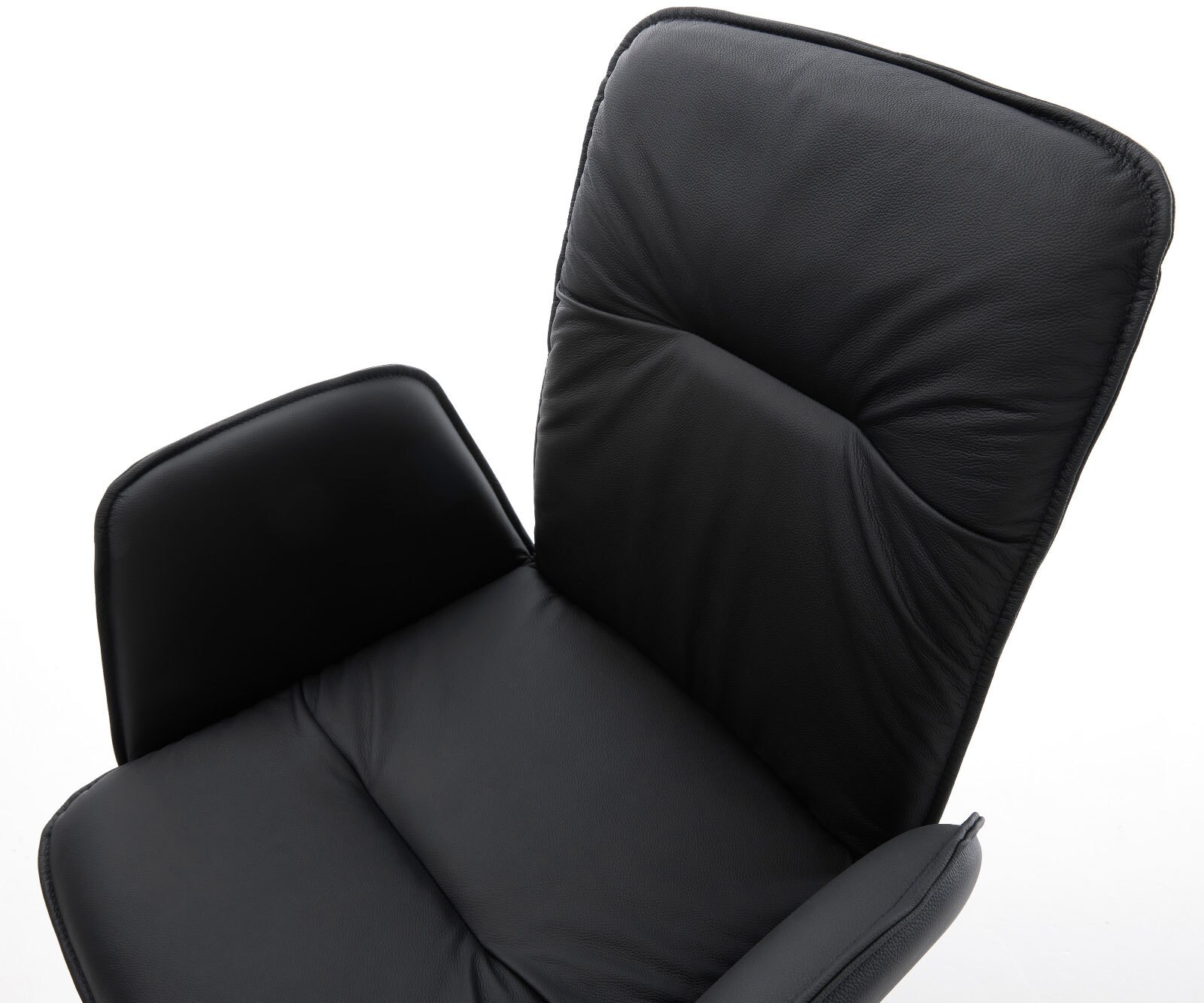 Cantilever Vinja-Flex cuir de vache noir pied cantilever plat acier inoxydable brossé 3 Cantilever Vinja-Flex cuir de vache noir pied cantilever plat acier inoxydable brossé 3