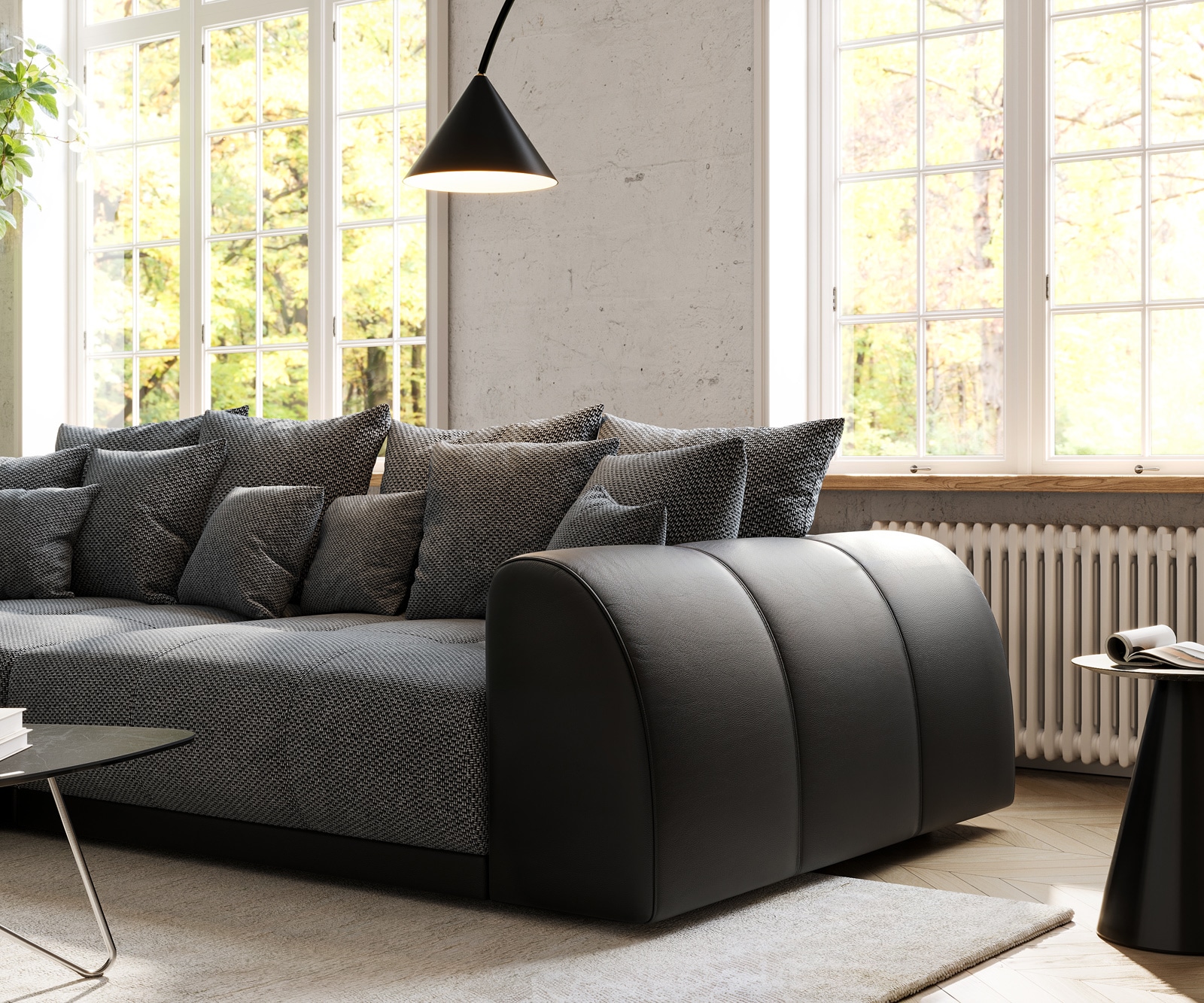 Grand Canapé Violetta 310x135 cm noir avec coussin inclus 5 Grand Canapé Violetta 310x135 cm noir avec coussin inclus 5