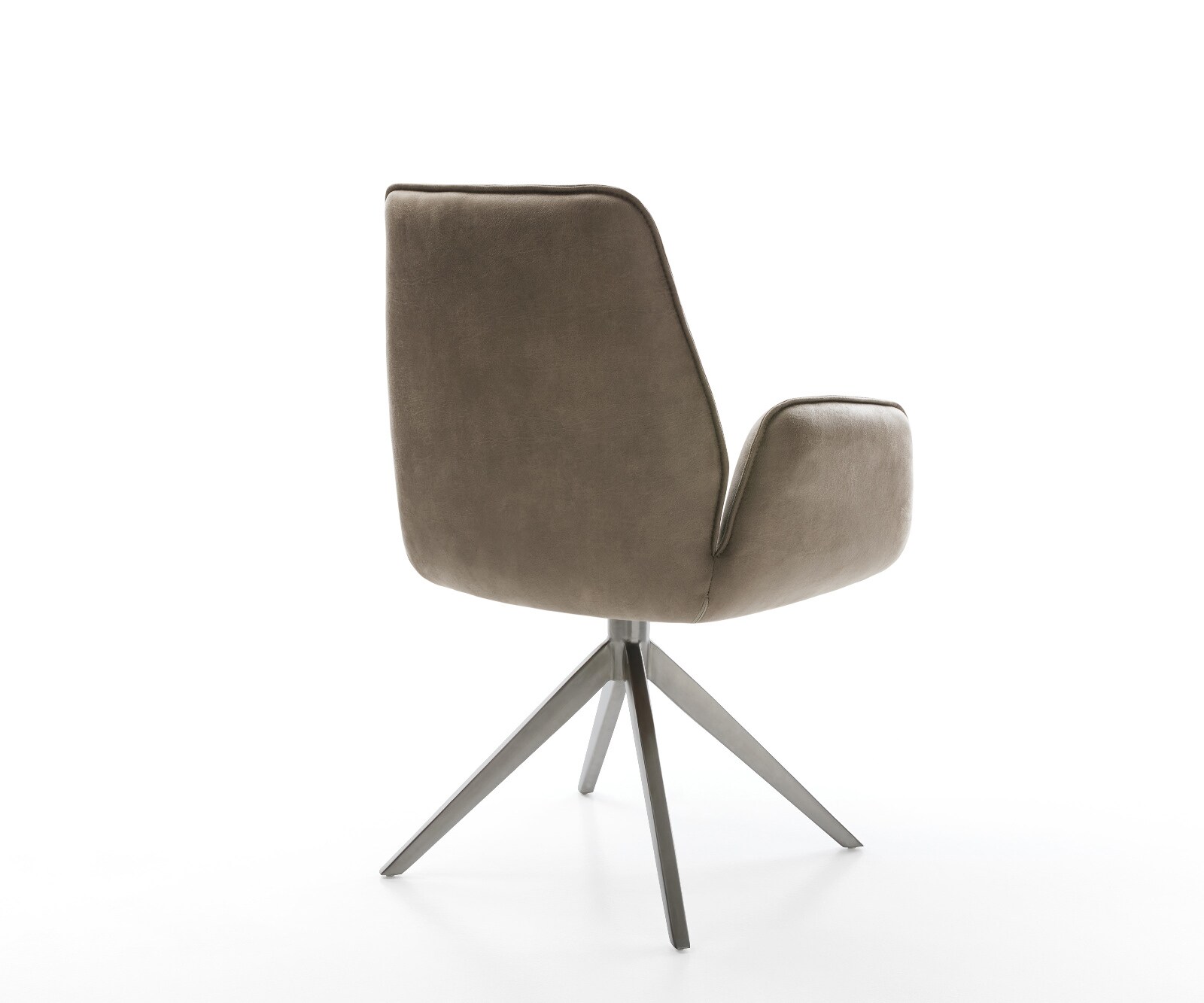 Chaise-pivotante Zoa-Flex microvelours taupe vintage pied croisé large grafiete pivotement sur 360° fonction bascule ressorts ensachés 5