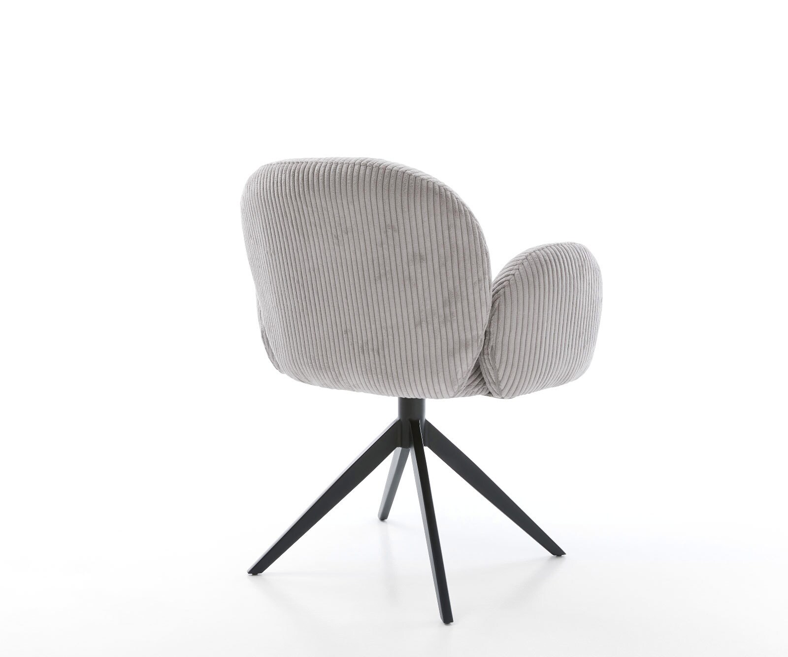 Chaise-pivotante Nube-Flex côtelé gris argenté pied croisé large noir pivotement sur 360° fonction bascule ressorts ensachés 4