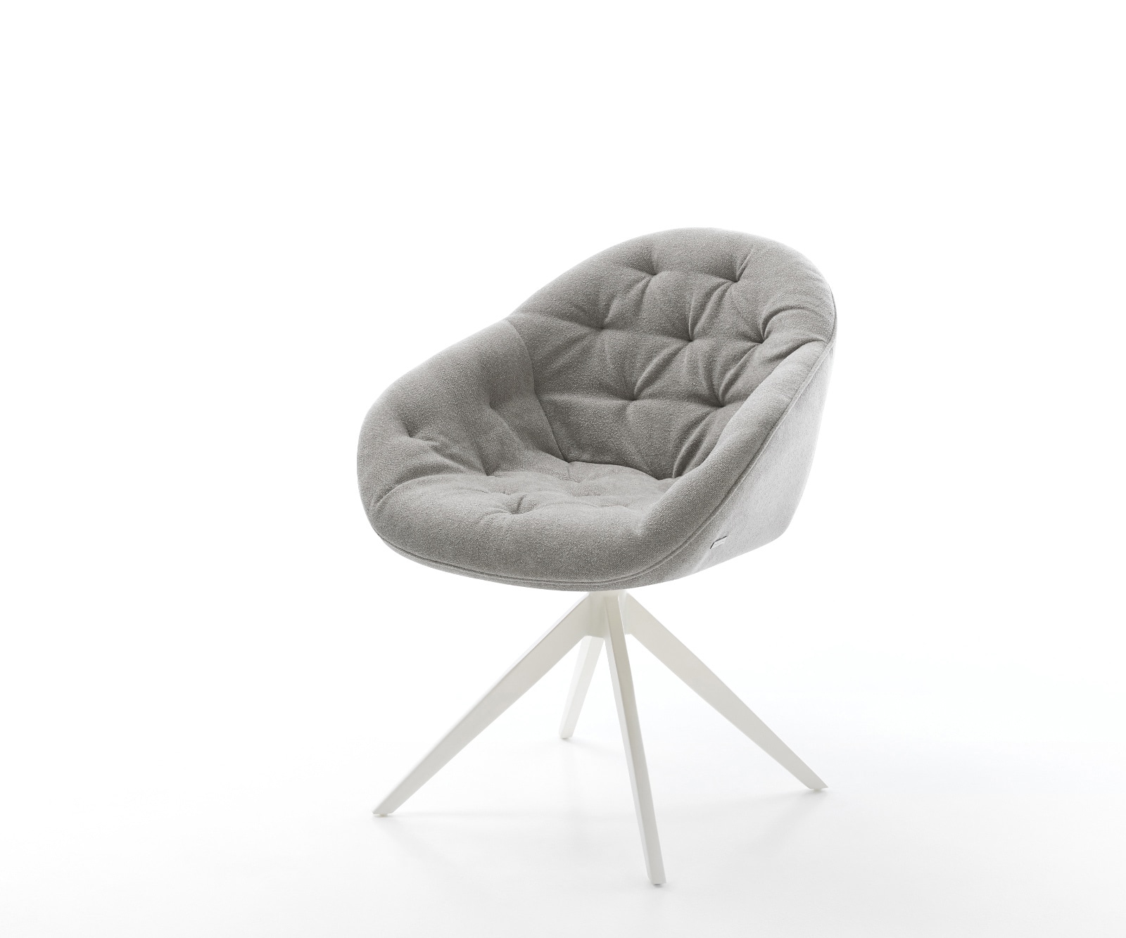 Chaise-pivotante Gaio-Flex tissu structuré doux gris pied croisé large blanc pivotement sur 360° fonction bascule Chaise-pivotante Gaio-Flex tissu structuré doux gris pied croisé large blanc pivotement sur 360° fonction bascule