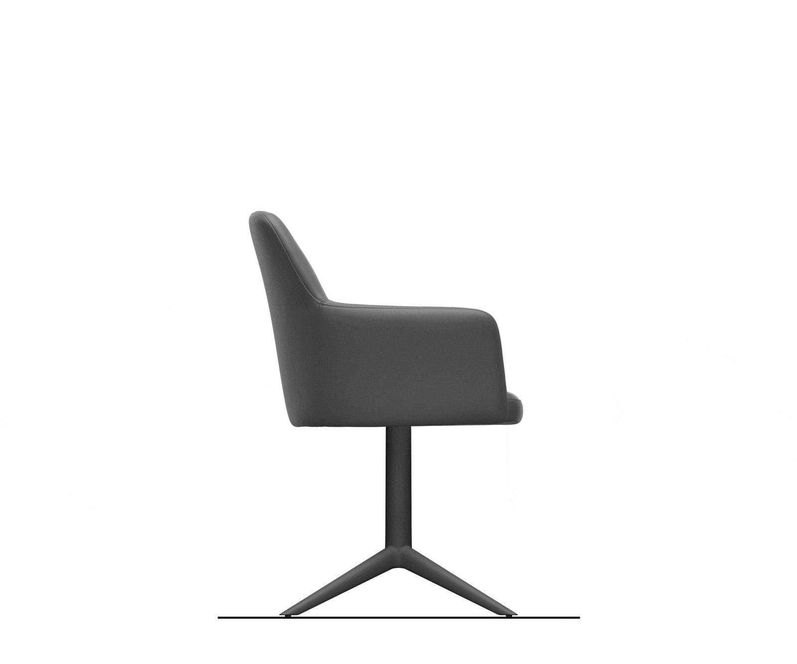 Chaise-pivotante Greg-Flex microvelours anthracite vintage pied croisé large grafiete pivotement sur 360° fonction bascule ressorts ensachés 8