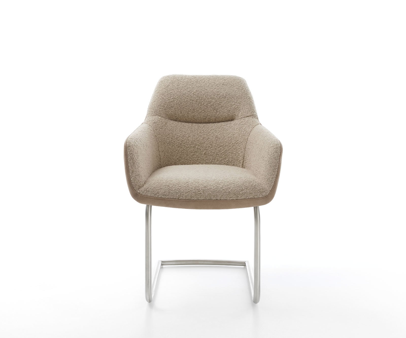 Cantilever Pejo-Flex tissu mixte couleur boue pied cantilever rond acier inoxydable brossé ressorts ensachés 1 Cantilever Pejo-Flex tissu mixte couleur boue pied cantilever rond acier inoxydable brossé ressorts ensachés 1