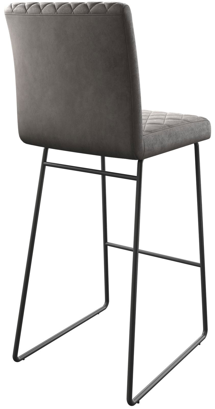 Chaise-de-bar Earnest-Flex piqué en diamant Vintage anthracite  cadre de patins métal 4
