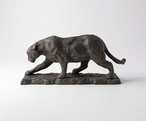 Figurine Panthera l9 x P33 x H14 cm Aluminium Basalt Moulée