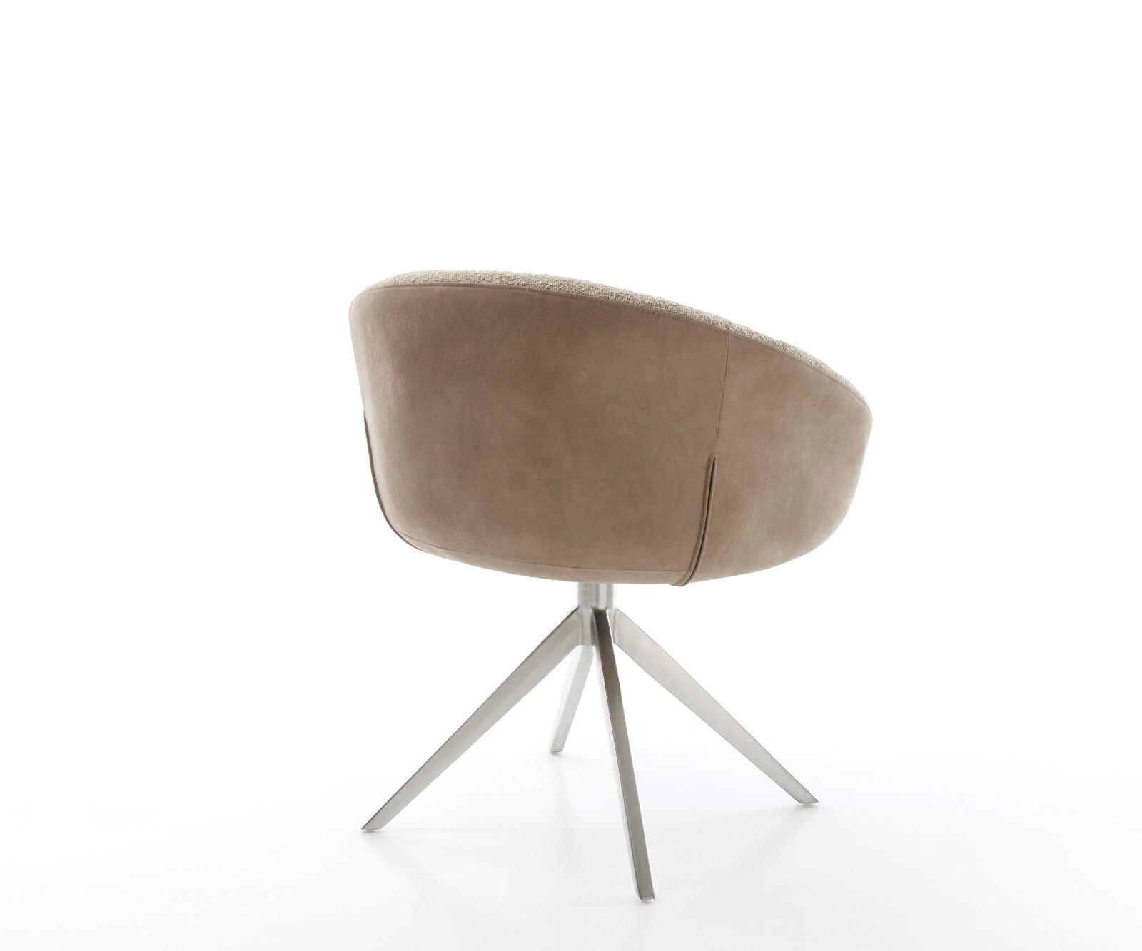 Chaise-pivotante Vinka-Flex tissu mixte boue pied croisé large acier inoxydable brossé pivotement sur 360° fonction bascule ressorts ensachés 5