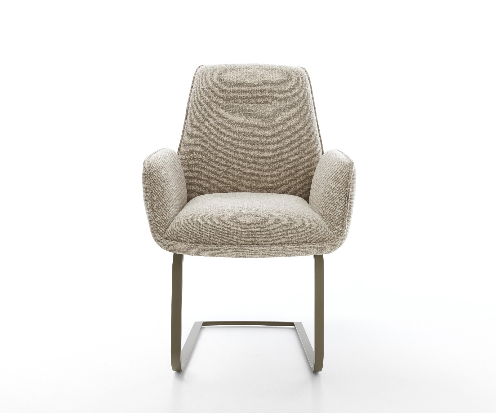 Cantilever Zoa-Flex tissu tissé doux beige pied cantilever plat aspect titane resorts ensachés 1