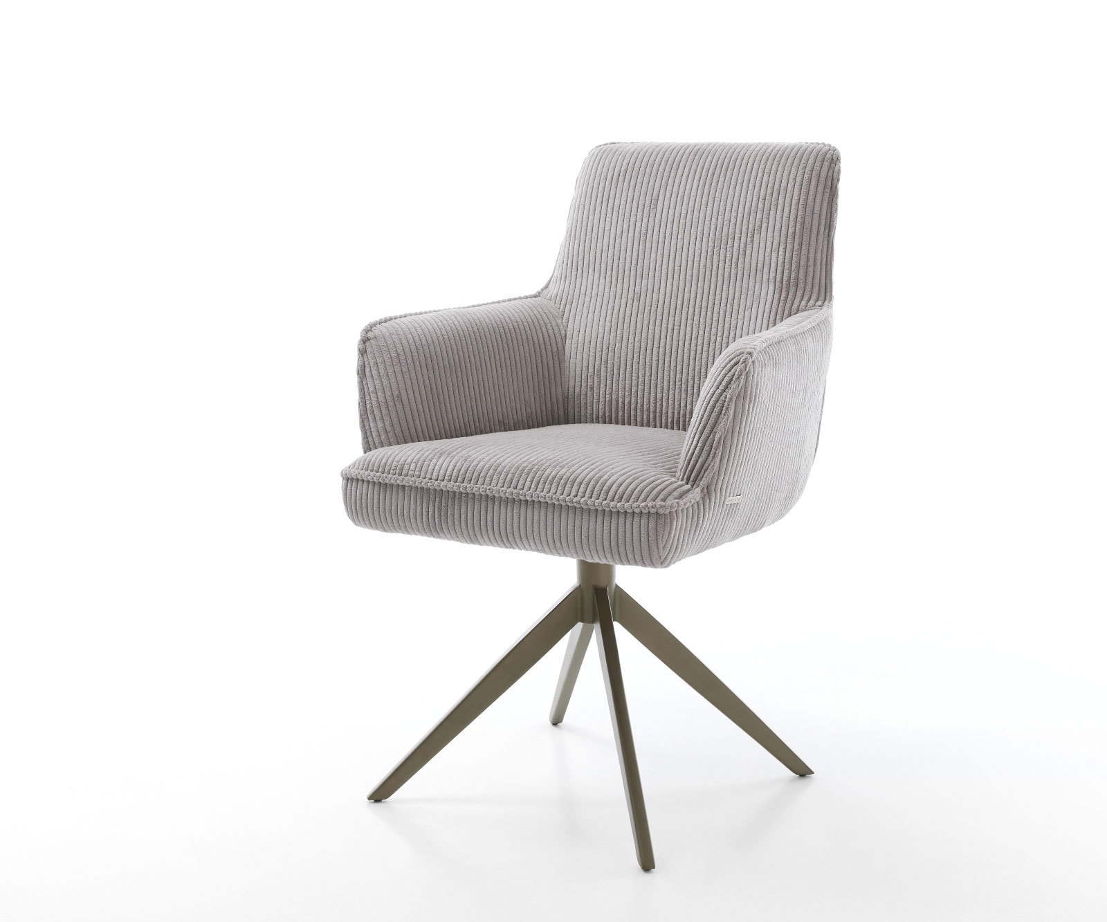 Chaise-pivotante Heira-Flex côtelé gris argenté pied croisé large aspect titane pivotement sur 360° fonction bascule ressorts ensachés Chaise-pivotante Heira-Flex côtelé gris argenté pied croisé large aspect titane pivotement sur 360° fonction bascule ressorts ensachés