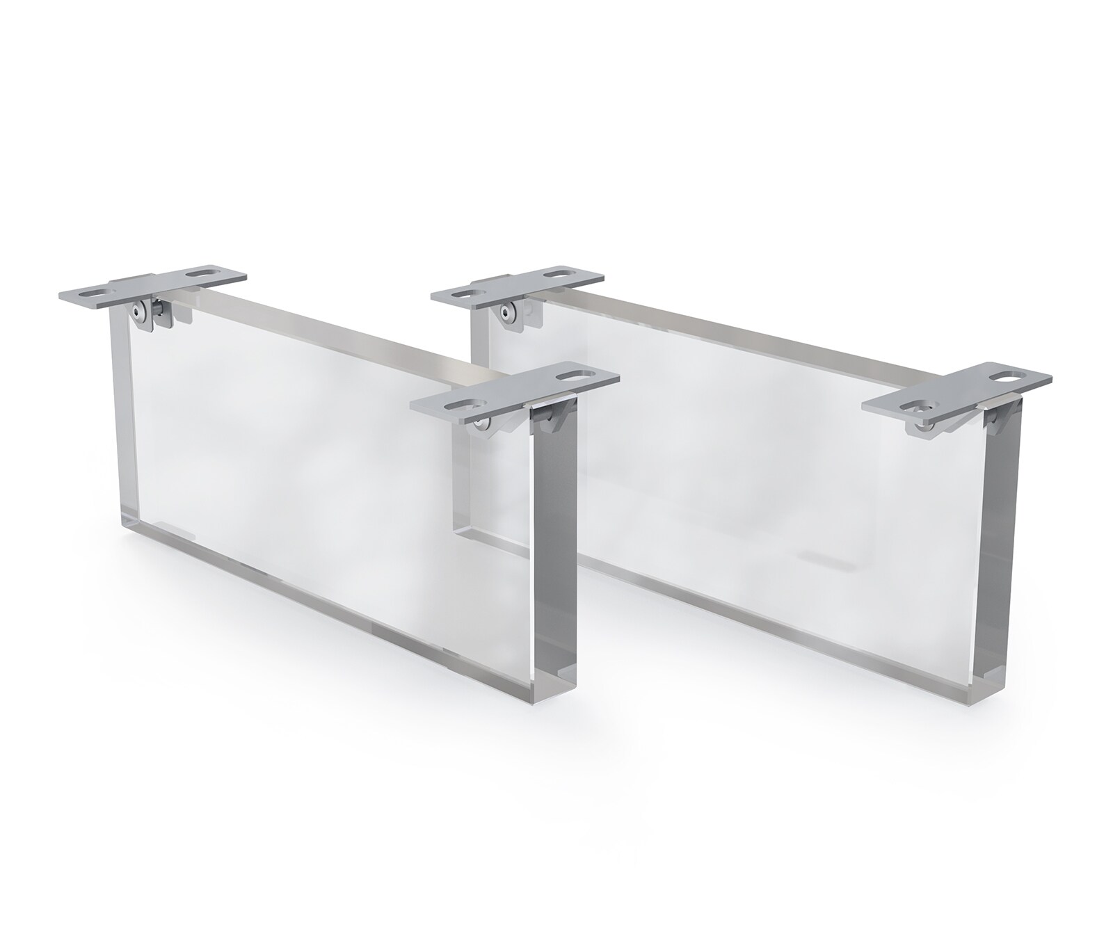 Pied effet flottant 20 cm en verre acrylique pour meubles de rangement de 60 cm de profondeur (lot de 2)