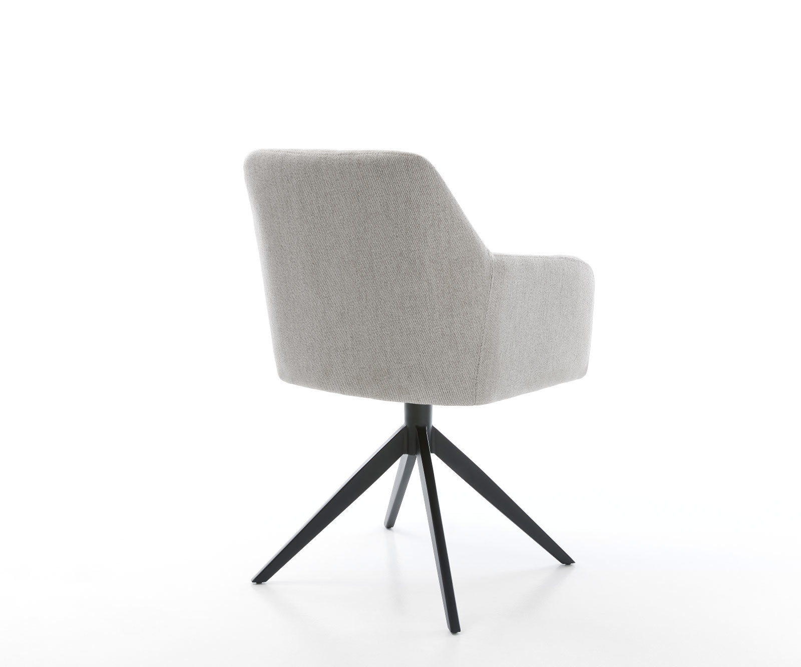 Chaise-de-salle-à-manger Greg-Flex rayures gris clair pied croisé large noir ressorts ensachés 4 Chaise-de-salle-à-manger Greg-Flex rayures gris clair pied croisé large noir ressorts ensachés 4