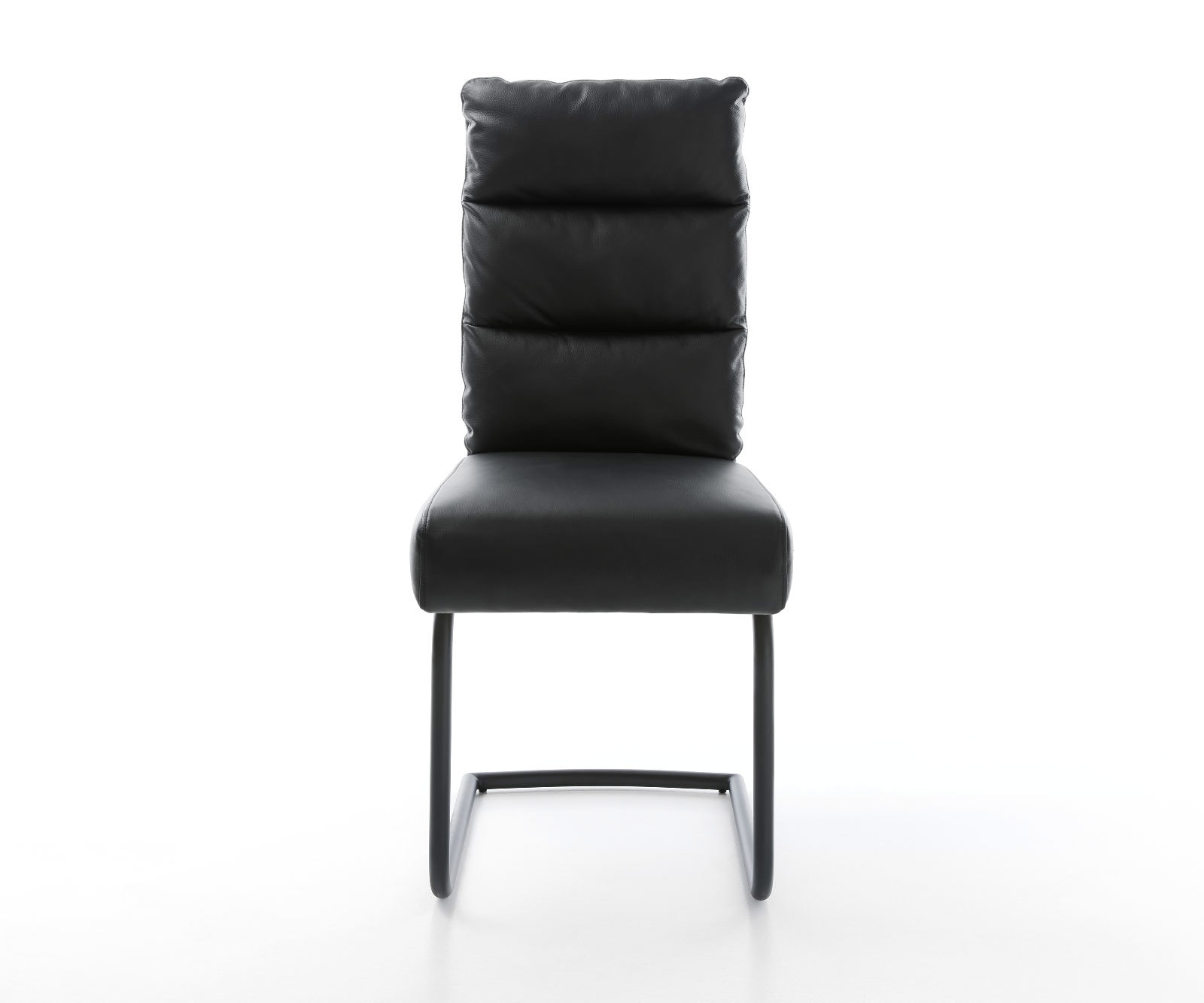 Cantilever Pela-Flex cuir de vache noir pied cantilever rond noir ressorts ensachés 1 Cantilever Pela-Flex cuir de vache noir pied cantilever rond noir ressorts ensachés 1