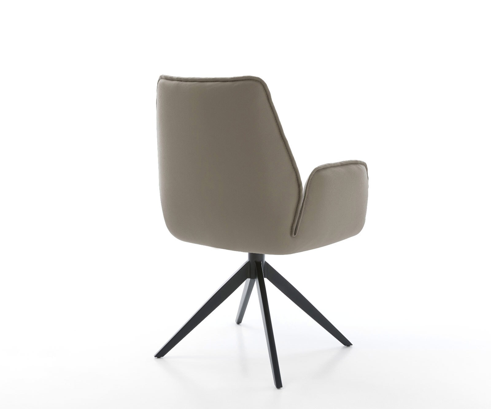 Chaise-pivotante Zoa-Flex cuir de vache couleur boue pied croisé large noir pivotement sur 360° fonction bascule ressorts ensachés 5