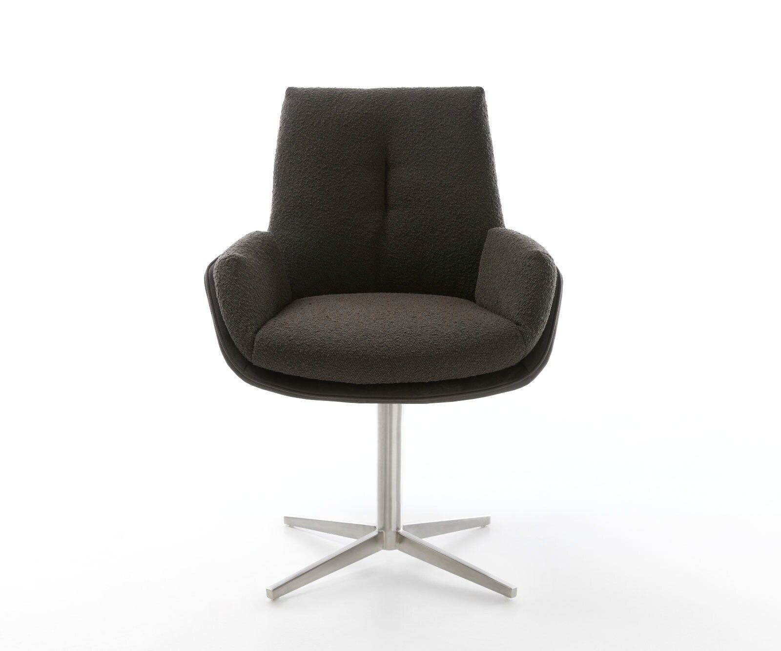 Chaise-pivotante Clea-Flex tissu mixte noir pied de chaise 4 branches acier inoxydable brossé pivotement sur 360° 1 Chaise-pivotante Clea-Flex tissu mixte noir pied de chaise 4 branches acier inoxydable brossé pivotement sur 360° 1