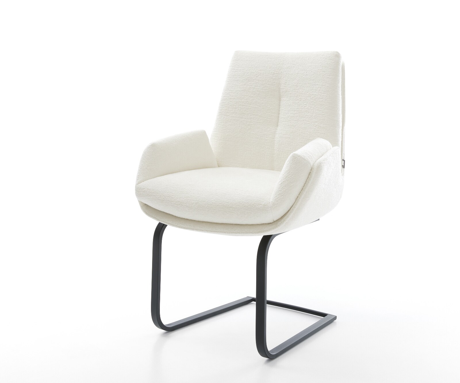 Cantilever Clea-Flex bouclé doux beige pied cantilever plat noir 1