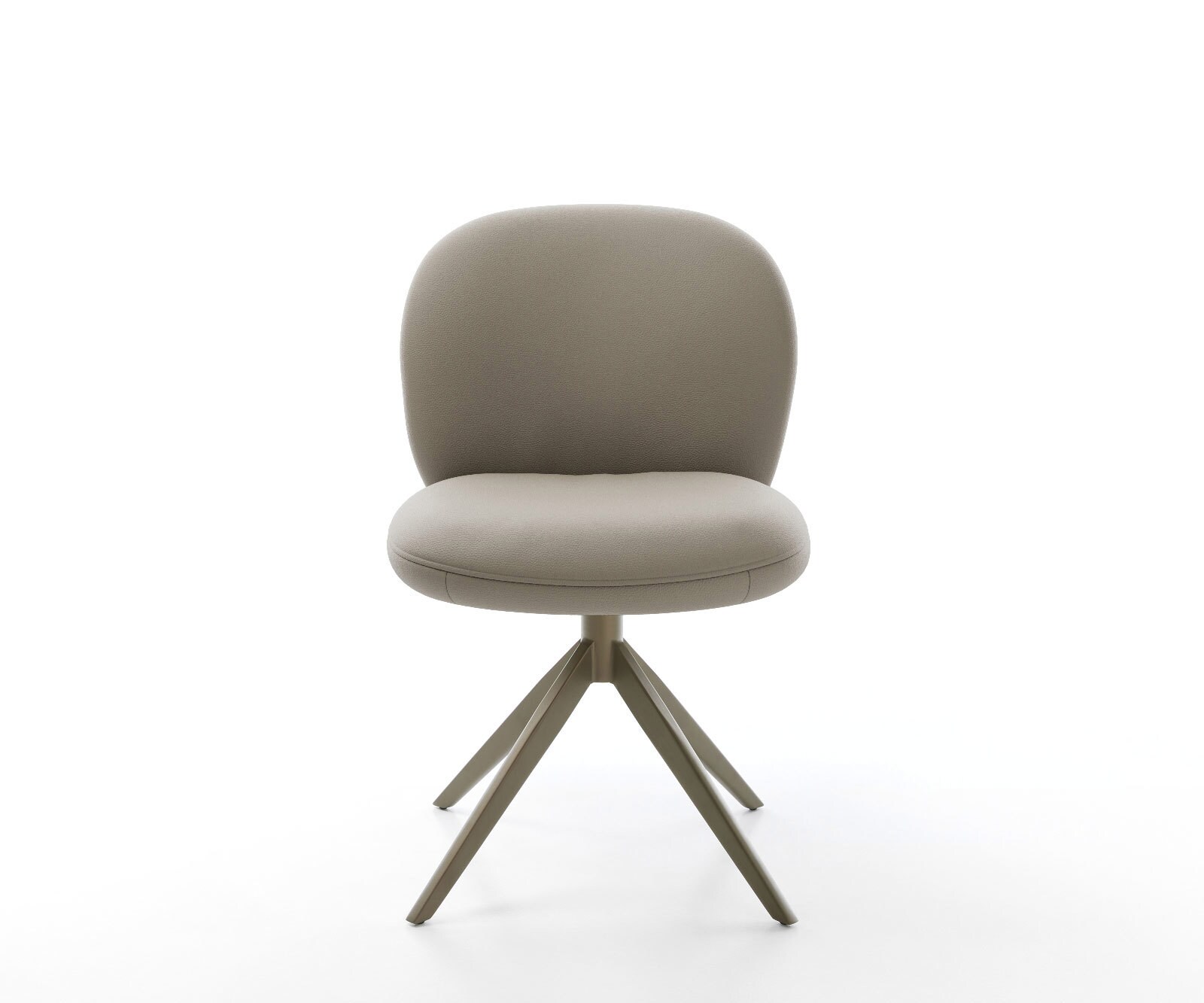 Chaise-pivotante Nube-Flex cuir de vache couleur boue pied croisé large aspect titane pivotement sur 360° fonction bascule ressorts ensachés 1