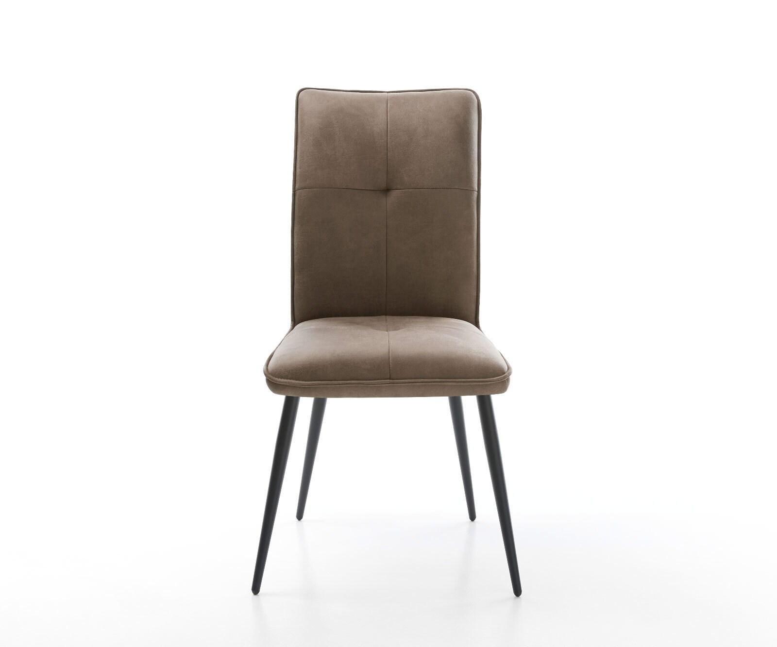 Chaise-de-salle-à-manger Maddy-Flex microvelours taupe vintage 4 pieds coniques noir 2