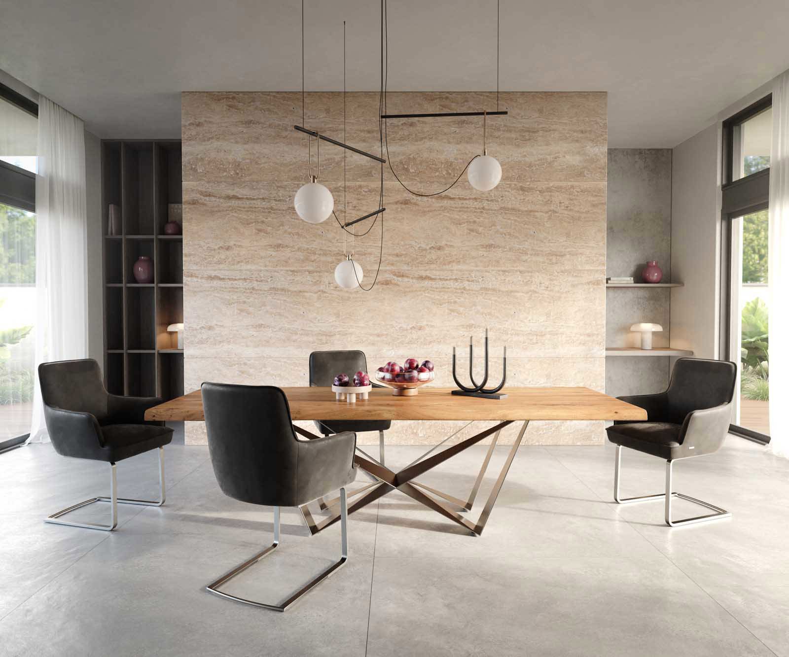 Cantilever Heira-Flex avec accoudoirs microvelours anthracite vintage pied cantilever plat acier inoxydable brossé ressorts ensachés 4 Cantilever Heira-Flex avec accoudoirs microvelours anthracite vintage pied cantilever plat acier inoxydable brossé ressorts ensachés 4