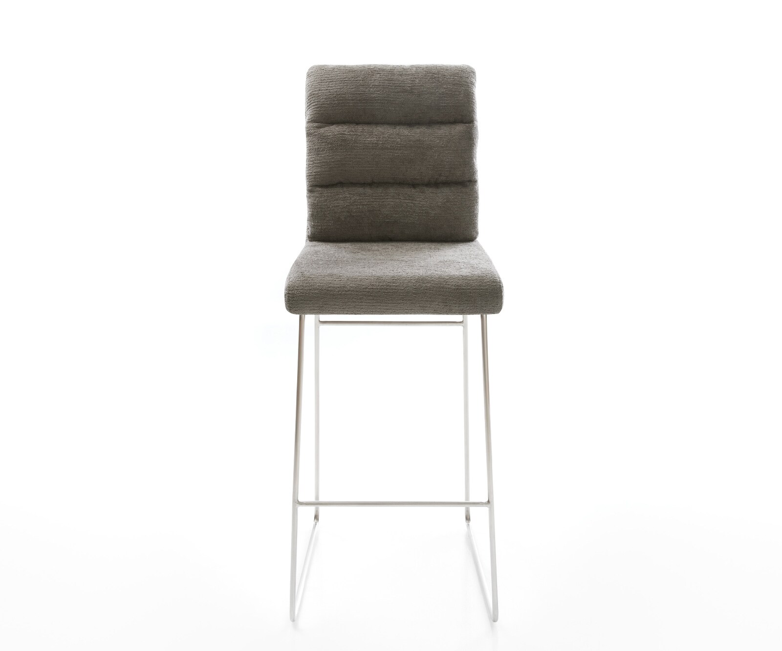 Chaise-de-bar Pela-Flex Bouclé doux Boue Pied trapèze acier inoxydable Argent 2