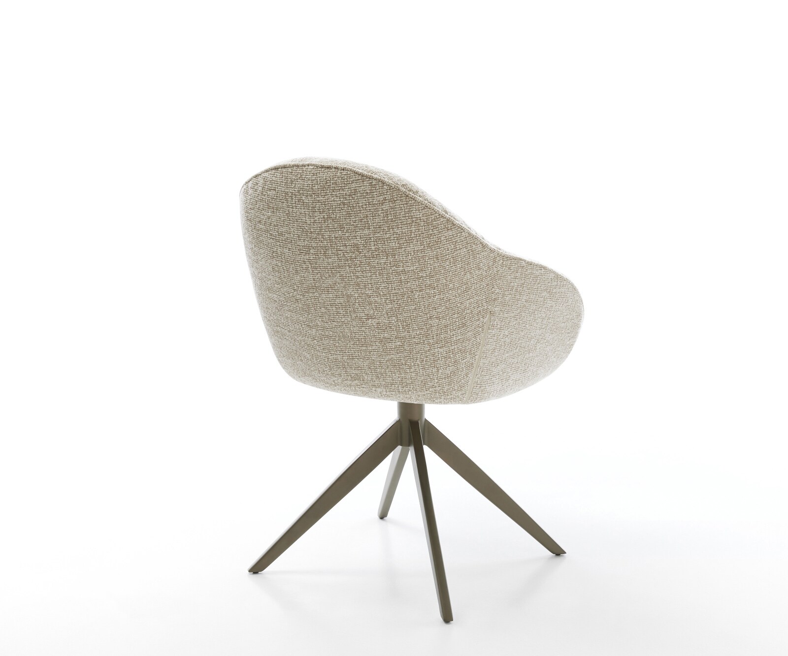 Chaise-pivotante Gaio-Flex tissu tissé doux beige pied croisé large aspect titane pivotement sur 360° fonction bascule 4