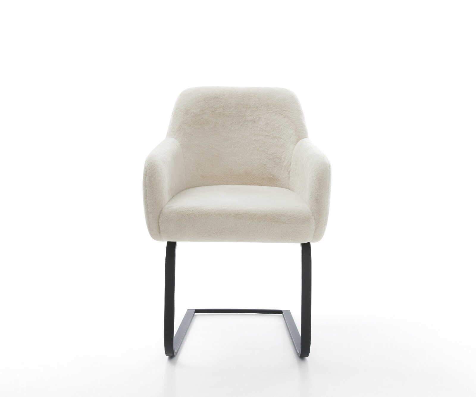 Cantilever Greg-Flex peluche crème-blanc pied cantilever plat noir resorts ensachés 1