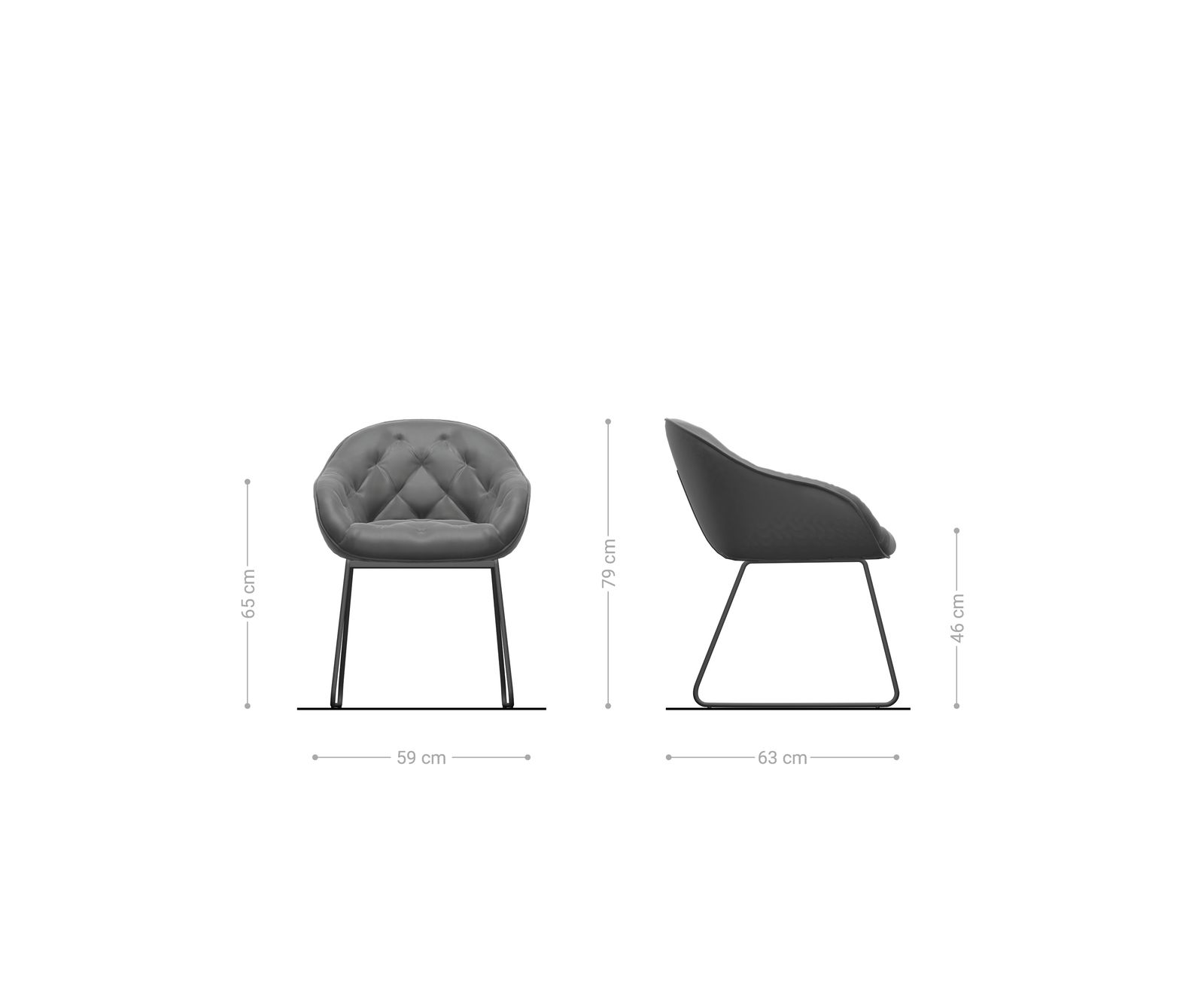 Chaise-de-salle-à-manger Gaio-Flex bouclé doux couleur boue pied trapèze acier inoxydable 6
