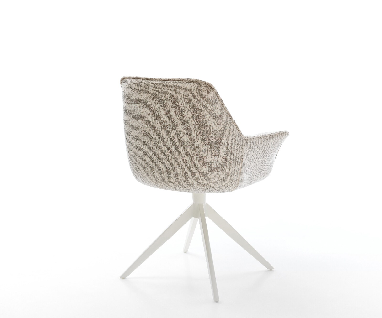 Chaise-pivotante Kaira-Flex tissu tissé doux beige pied croisé large blanc pivotement sur 360° fonction bascule 5