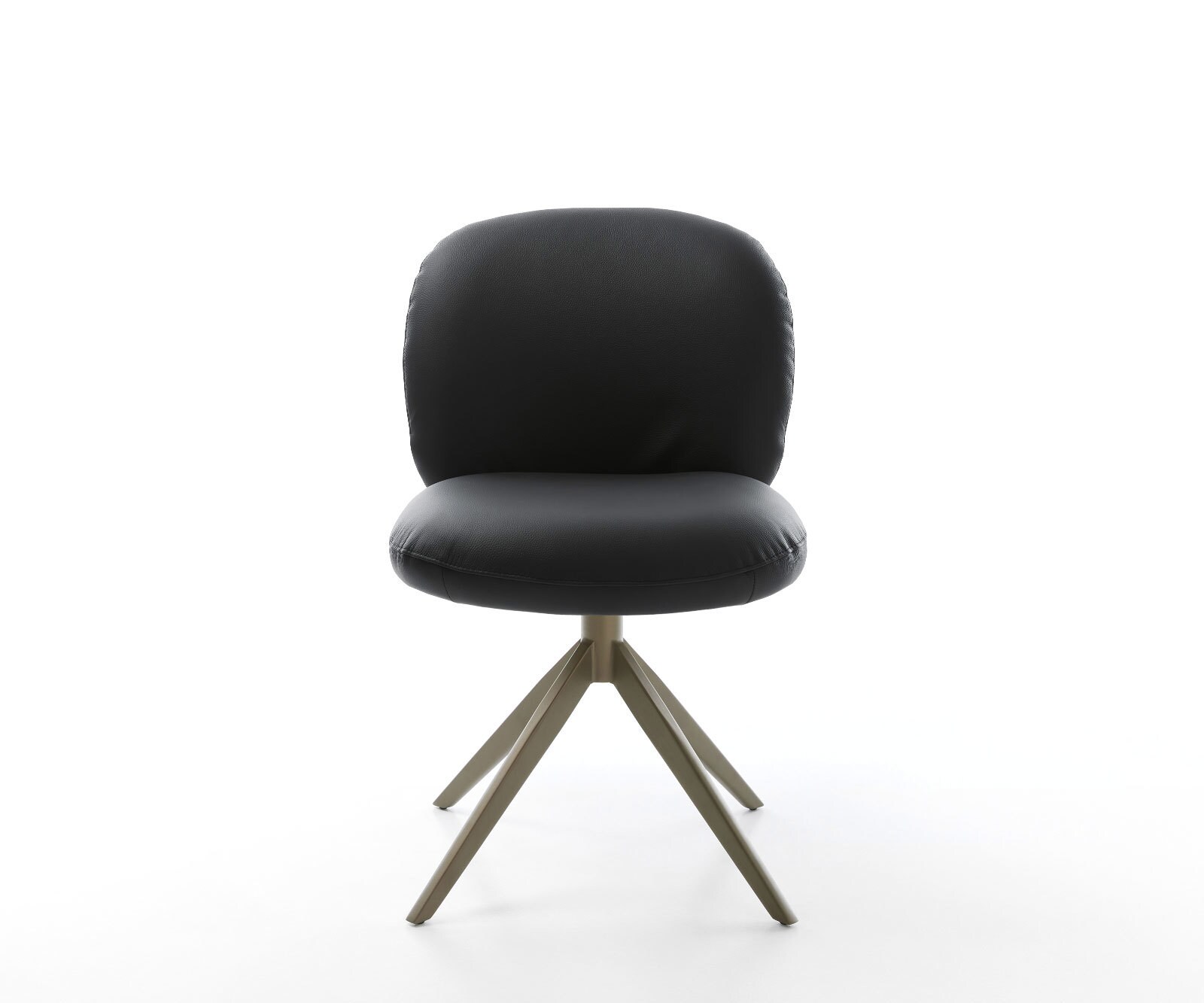 Chaise-pivotante Nube-Flex cuir de vache noir pied croisé large aspect titane pivotement sur 360° fonction bascule ressorts ensachés 2