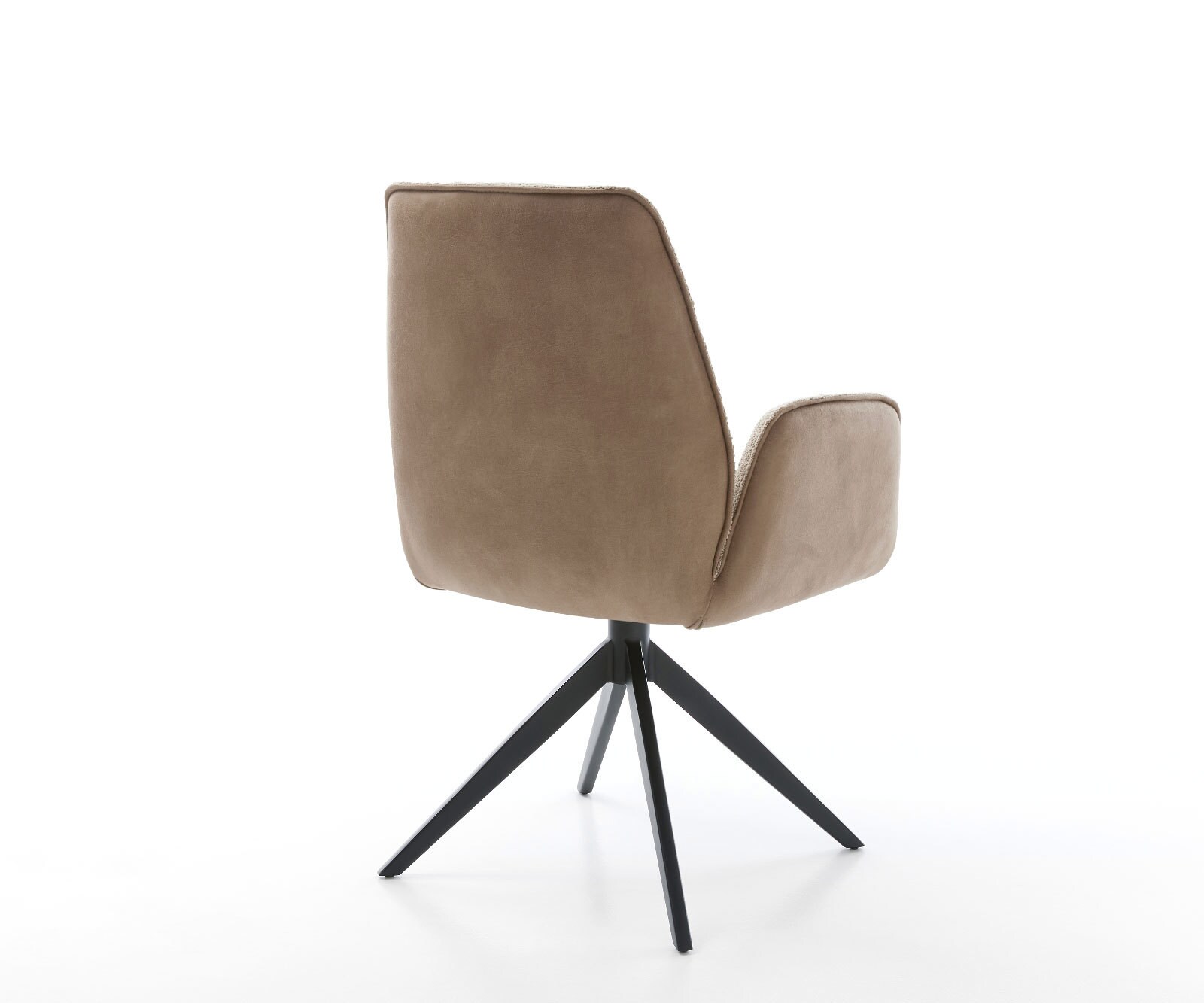 Chaise-pivotante Zoa-Flex tissu mixte couleur boue pied croisé large noir pivotement sur 360° fonction bascule ressorts ensachés 4