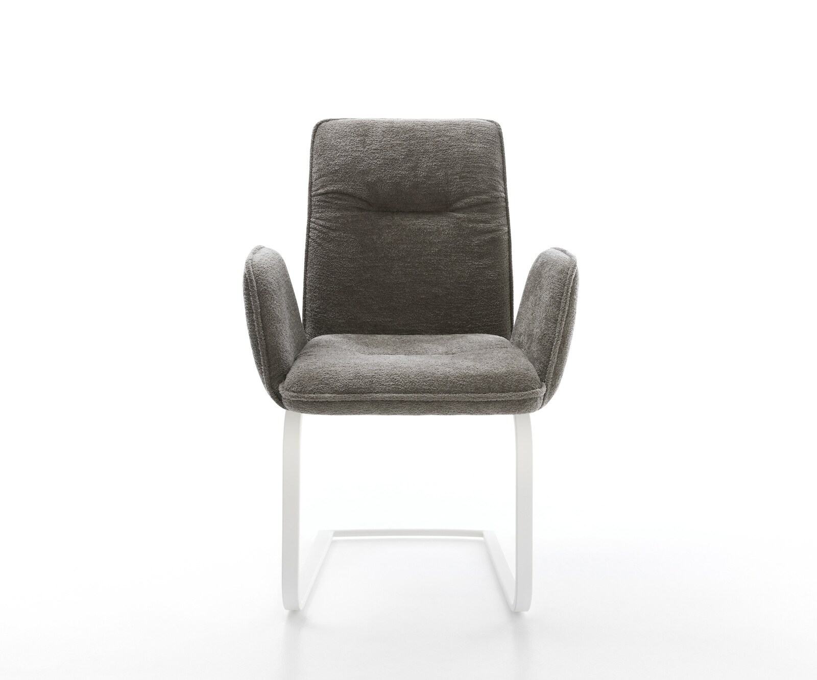 Cantilever Vinja-Flex bouclé doux couleur boue pied cantilever plat blanc 2