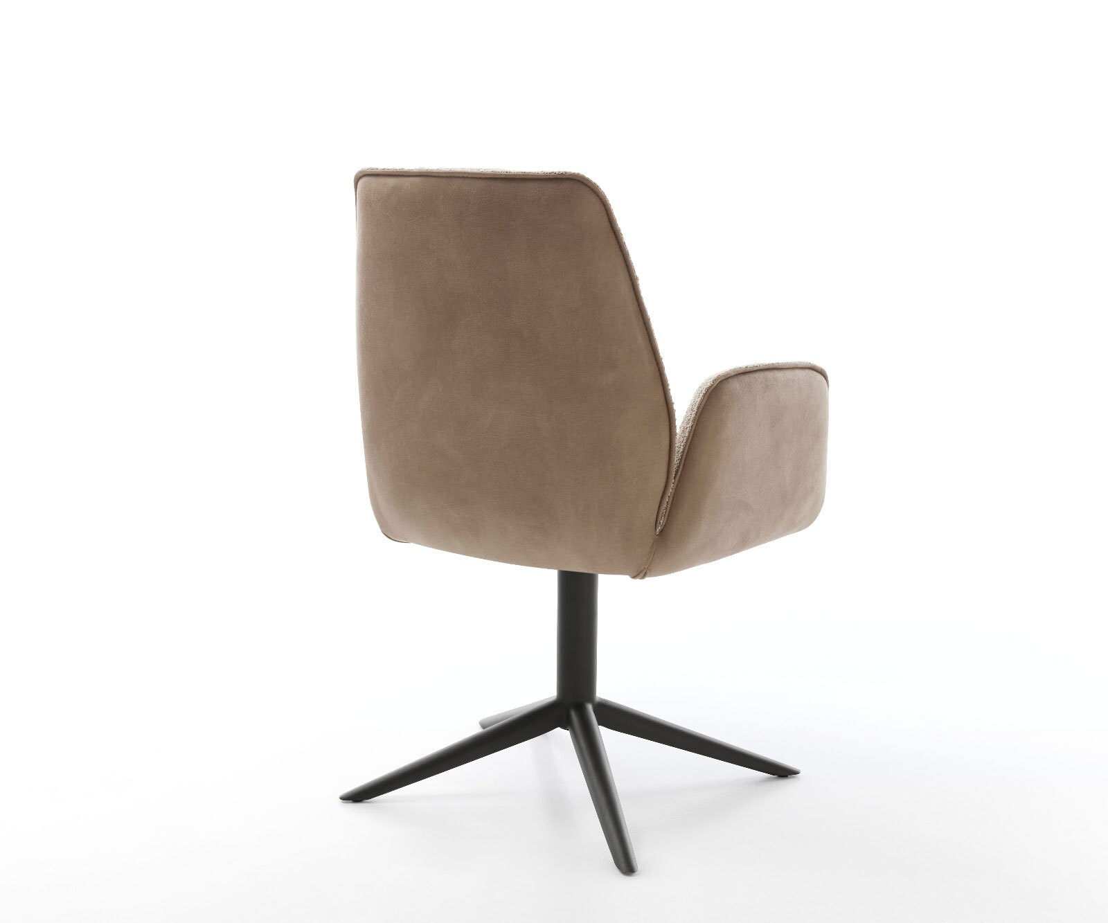 Chaise-pivotante Zoa-Flex tissu mixte couleur boue pied de chaise 4 branches noir pivotement sur 360° fonction bascule ressorts ensachés 4