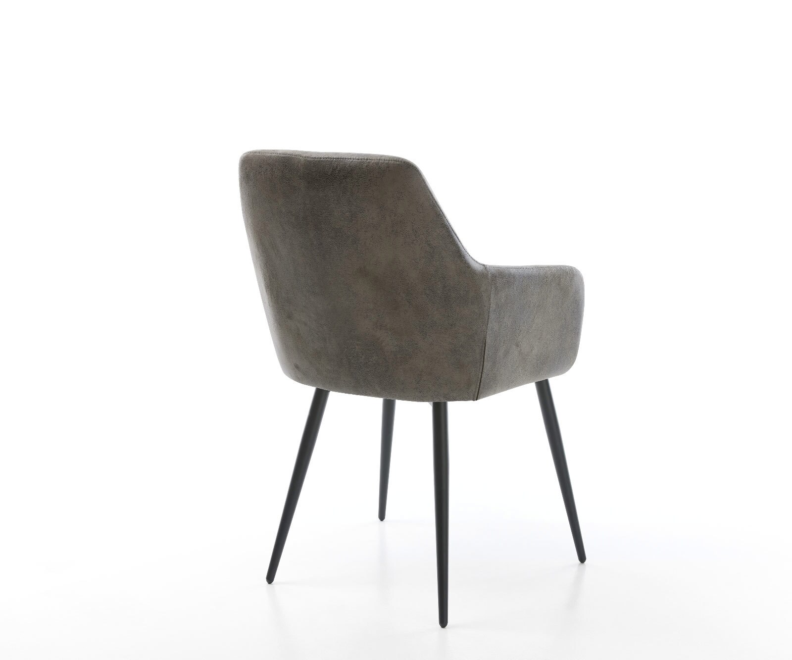 Chaise-de-salle-à-manger Pejo-Flex microvelours gris antique 4 pieds coniques noir ressorts ensachés 4