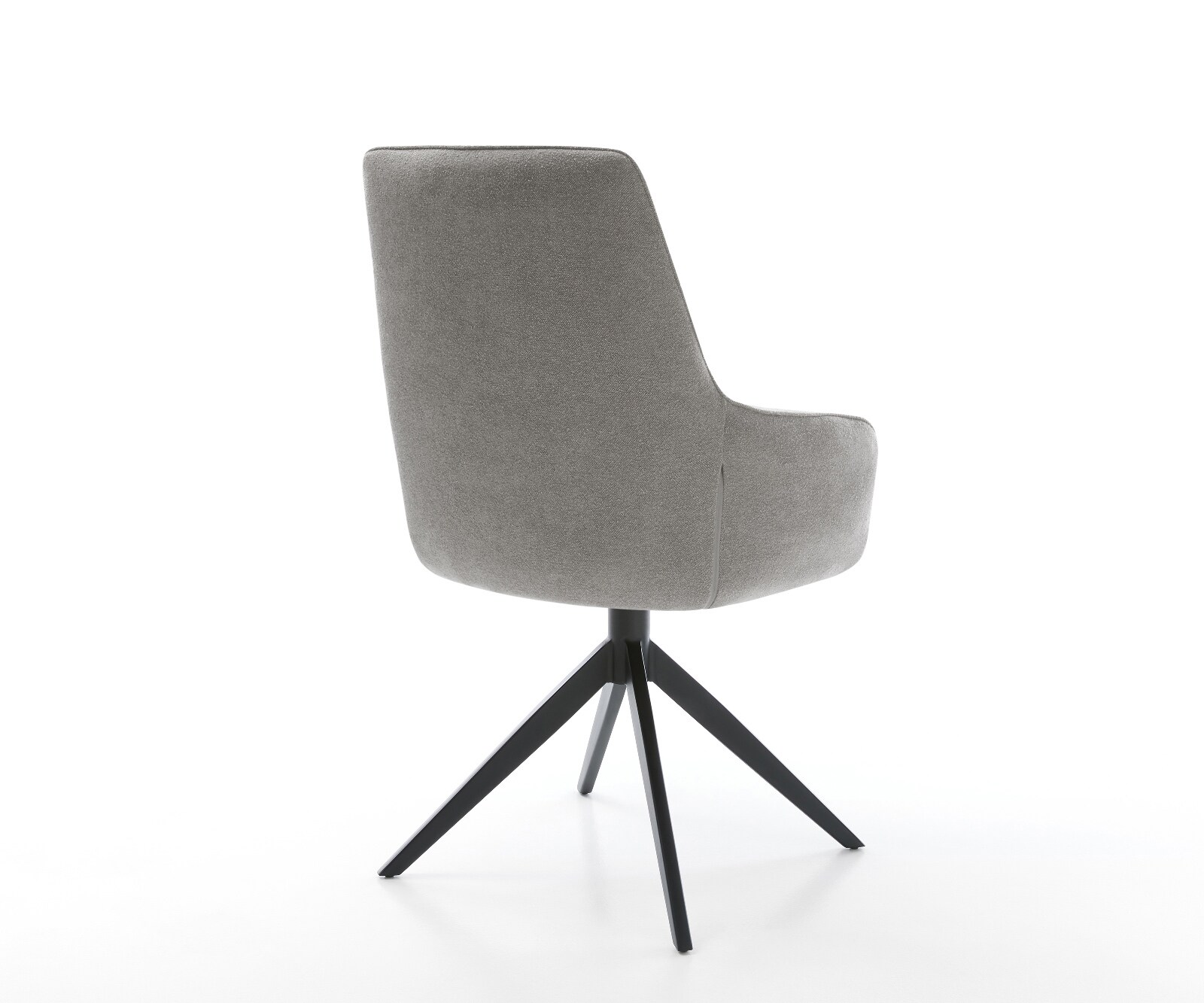 Chaise-pivotante Zelia-Flex avec accoudoirs tissu structuré doux gris pied croisé large noir pivotement sur 360° fonction bascule resorts ensachés 5