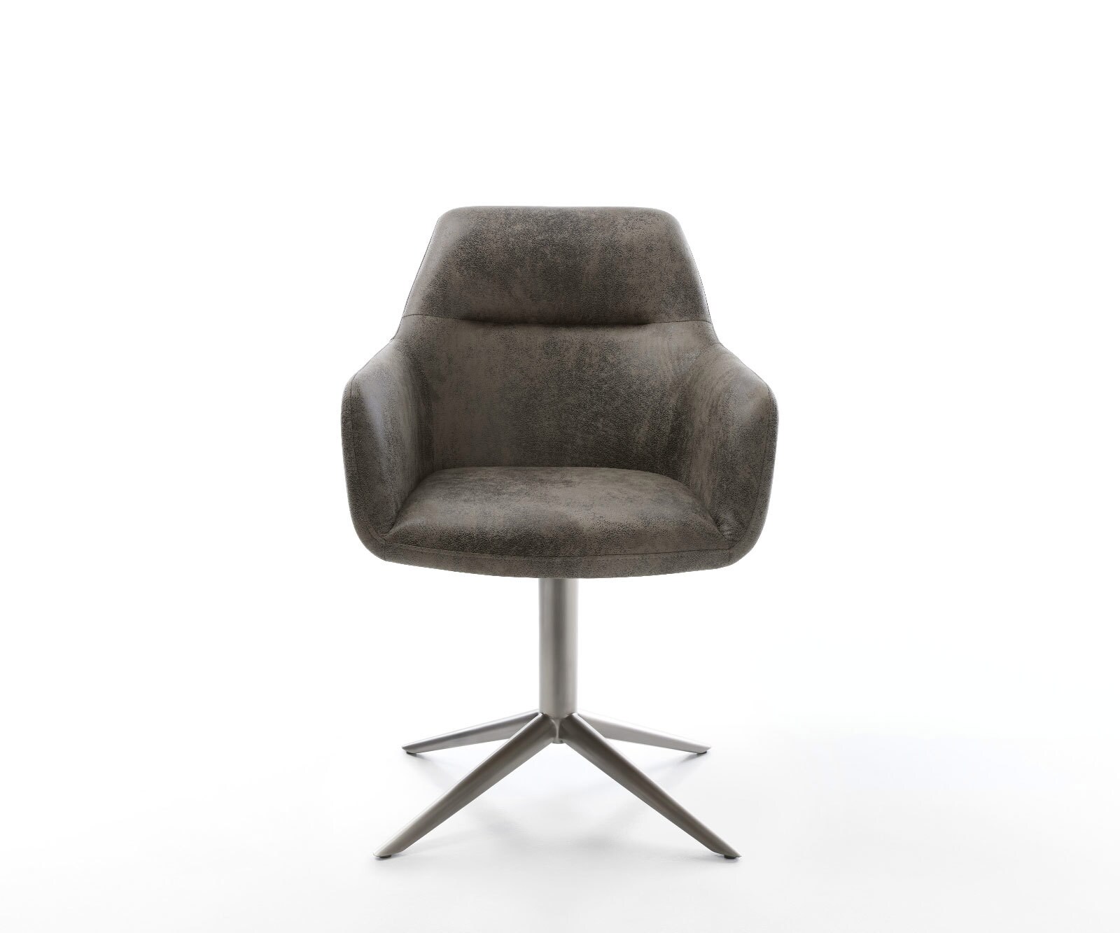 Chaise-pivotante Pejo-Flex microvelours gris antique pied de chaise 4 branches grafiete pivotement sur 360° fonction bascule ressorts ensachés 1