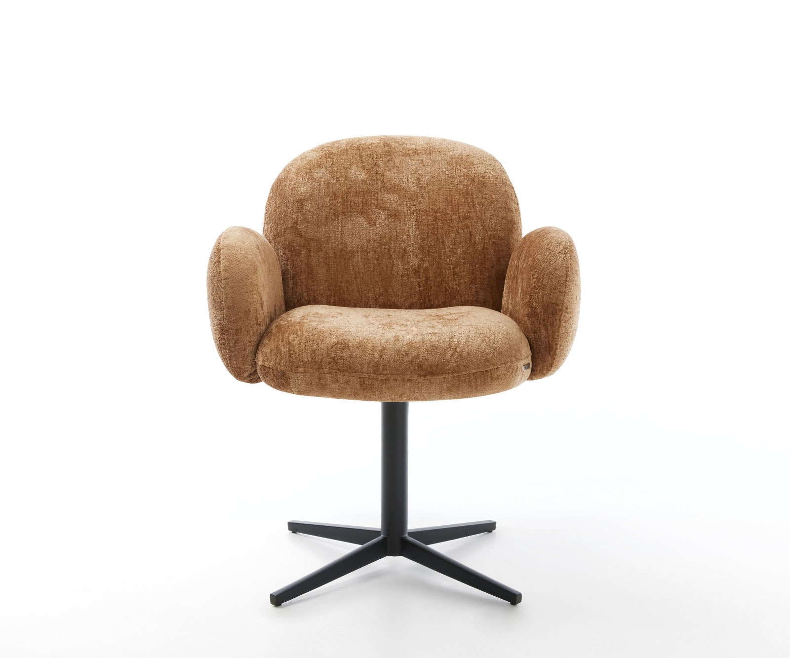 Chaise-pivotante Nube-Flex avec accoudoirs chenille rouille pied de chaise 4 branches noir pivotement sur 360° ressorts ensachés 1 Chaise-pivotante Nube-Flex avec accoudoirs chenille rouille pied de chaise 4 branches noir pivotement sur 360° ressorts ensachés 1