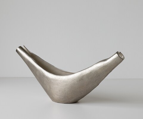 Sculpture Navira l77 x P17 x H31 cm Aluminium Platin Opal Faite main