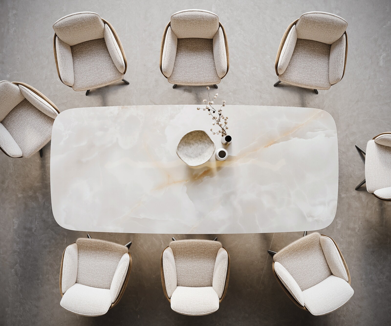 Table à manger Edge Boot 270x120 cm Céramique Iris FMG Onice Grigio piètement en W Métal Noir 6