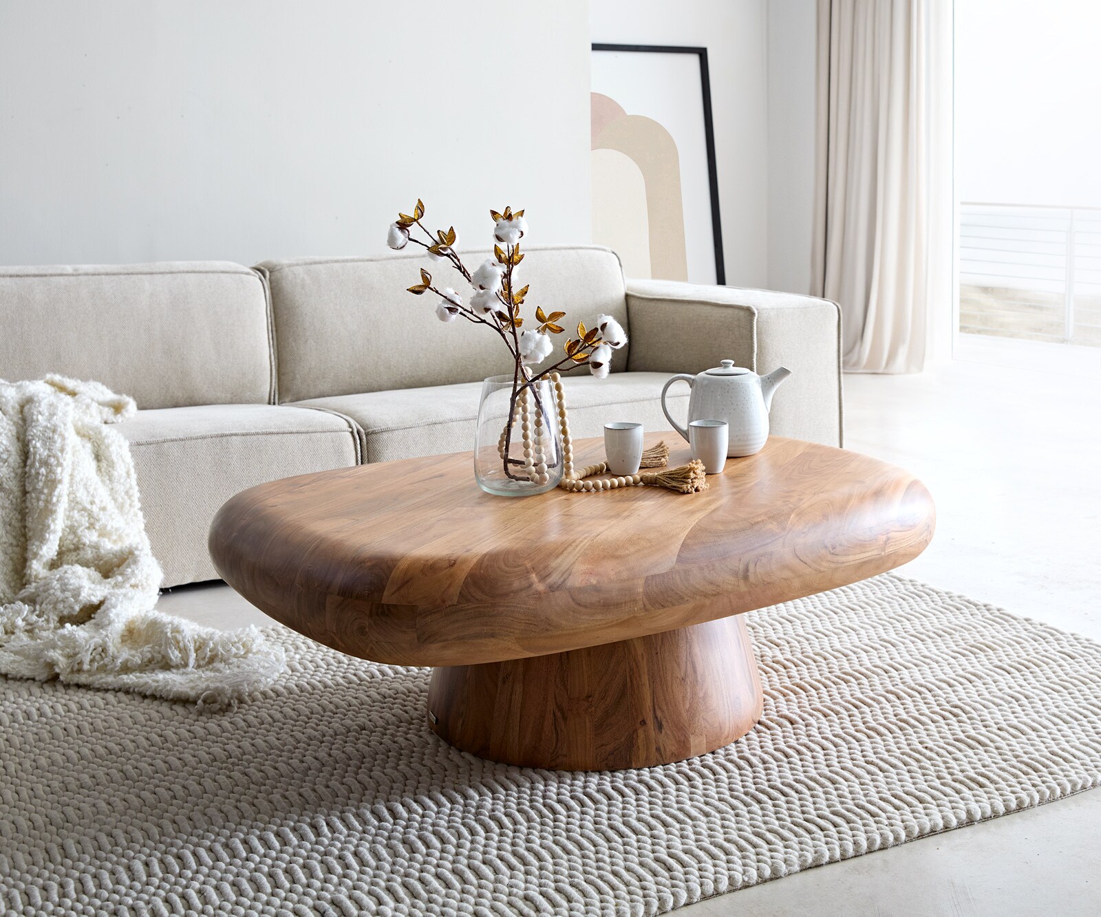Table-de-salon Maskat 120x90 cm acacia naturel