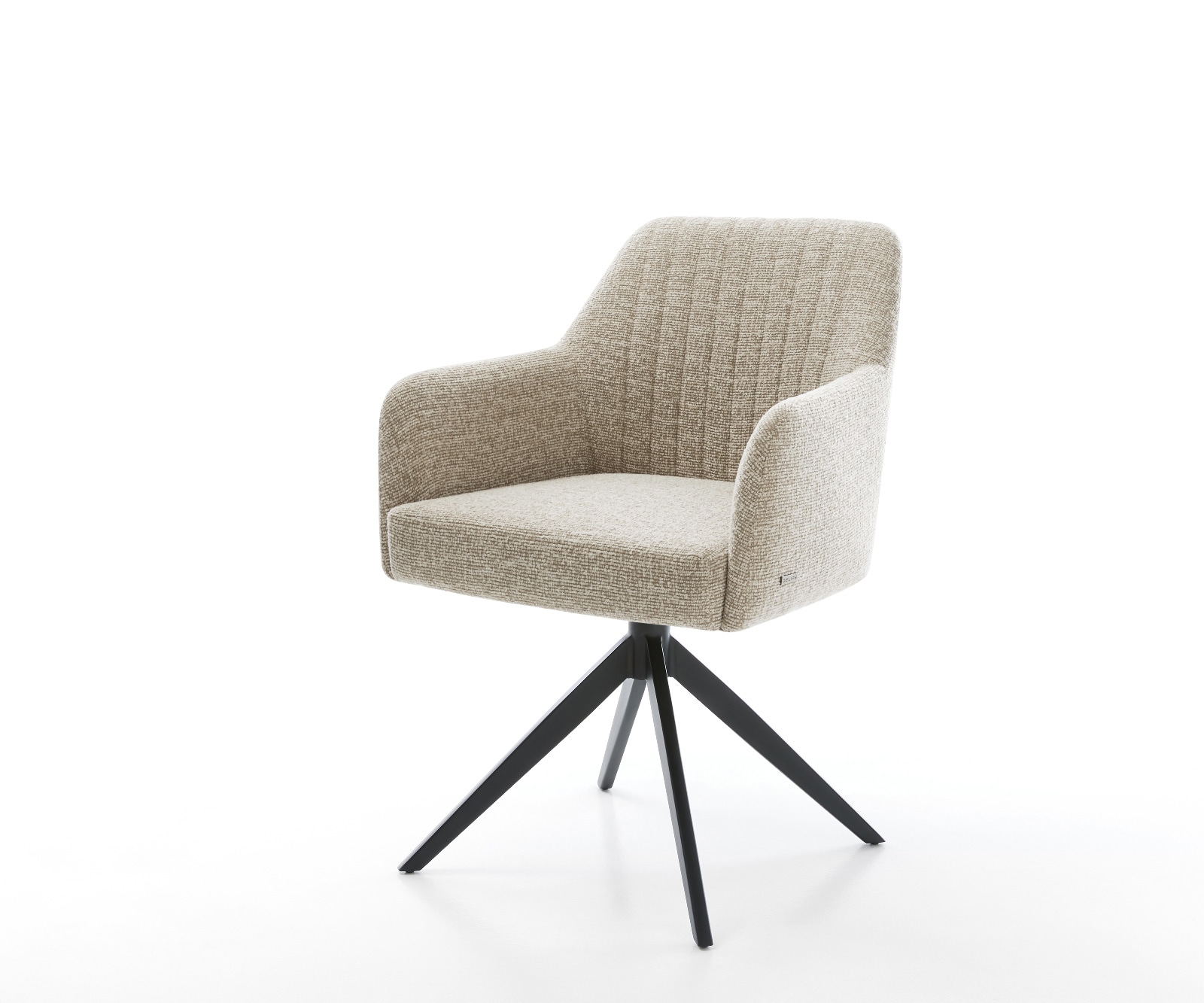 Chaise-pivotante Greg-Flex tissu tissé doux beige pied croisé large noir pivotement sur 360° fonction bascule resorts ensachés 1