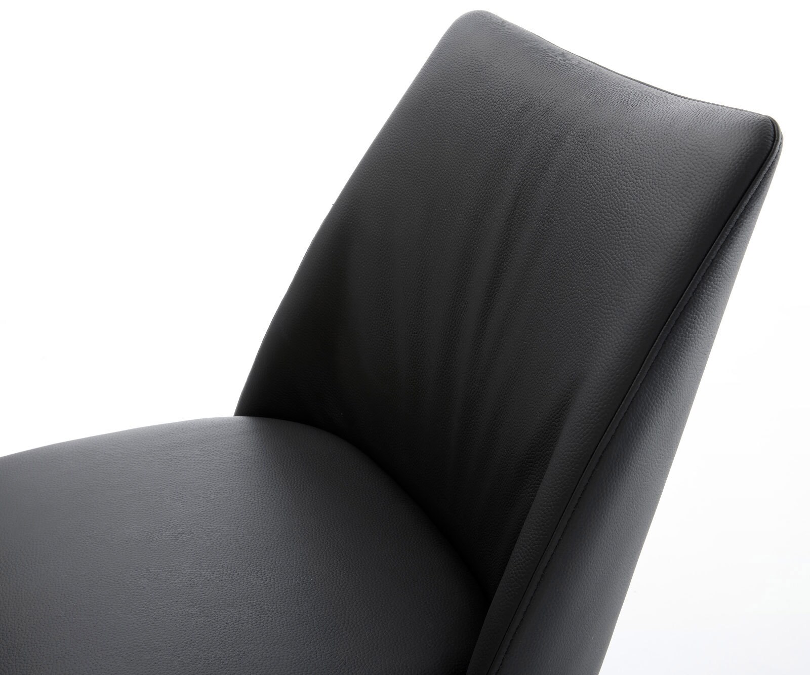 Chaise-pivotante Elso-Flex cuir de vache noir pied croisé large aspect titane pivotement sur 360° fonction bascule ressorts ensachés 4