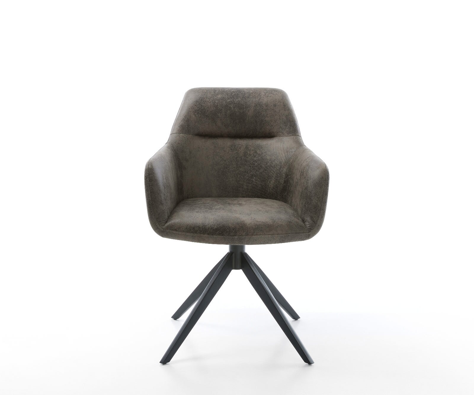 Chaise-pivotante Pejo-Flex microvelours gris antique pied croisé large noir pivotement sur 360° fonction bascule ressorts ensachés 1