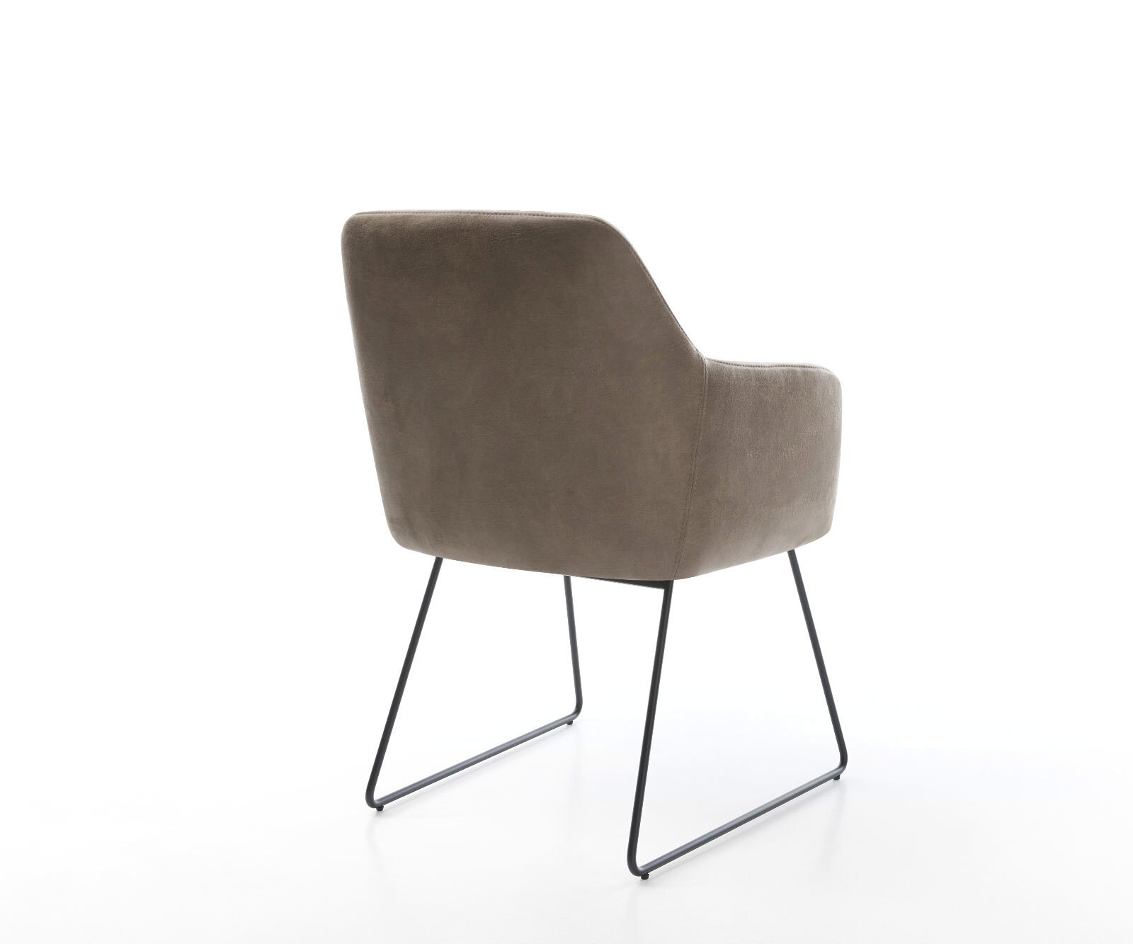 Chaise-de-salle-à-manger Greg-Flex microvelours taupe vintage pied trapèze noir ressorts ensachés 4 Chaise-de-salle-à-manger Greg-Flex microvelours taupe vintage pied trapèze noir ressorts ensachés 4