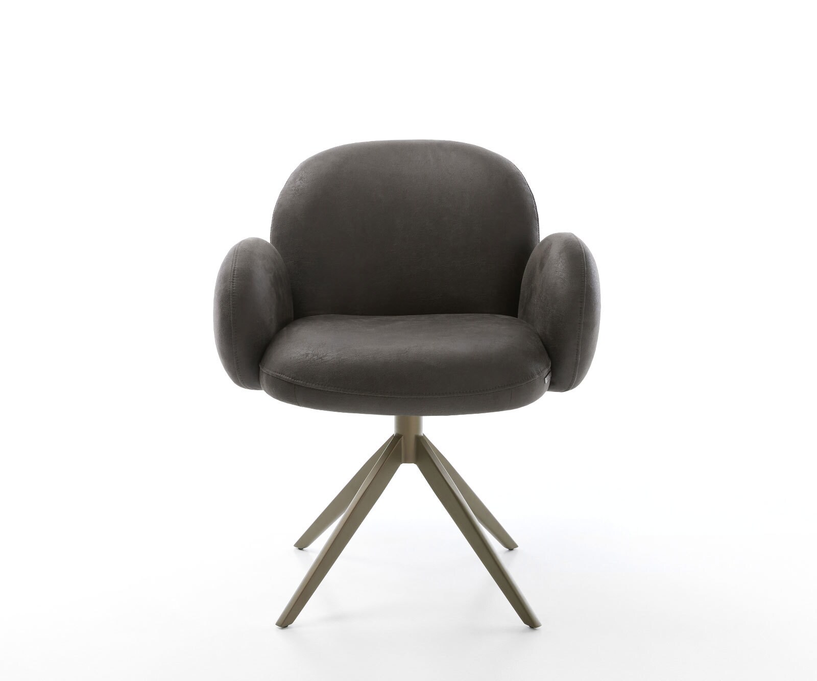 Chaise-pivotante Nube-Flex microvelours anthracite vintage pied croisé large aspect titane pivotement sur 360° fonction bascule ressorts ensachés 1