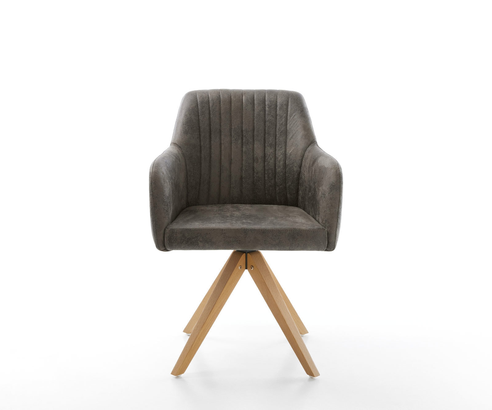 Chaise-de-salle-à-manger Greg-Flex microvelours gris antique pied en bois angulaire naturel ressorts ensachés 1 Chaise-de-salle-à-manger Greg-Flex microvelours gris antique pied en bois angulaire naturel ressorts ensachés 1