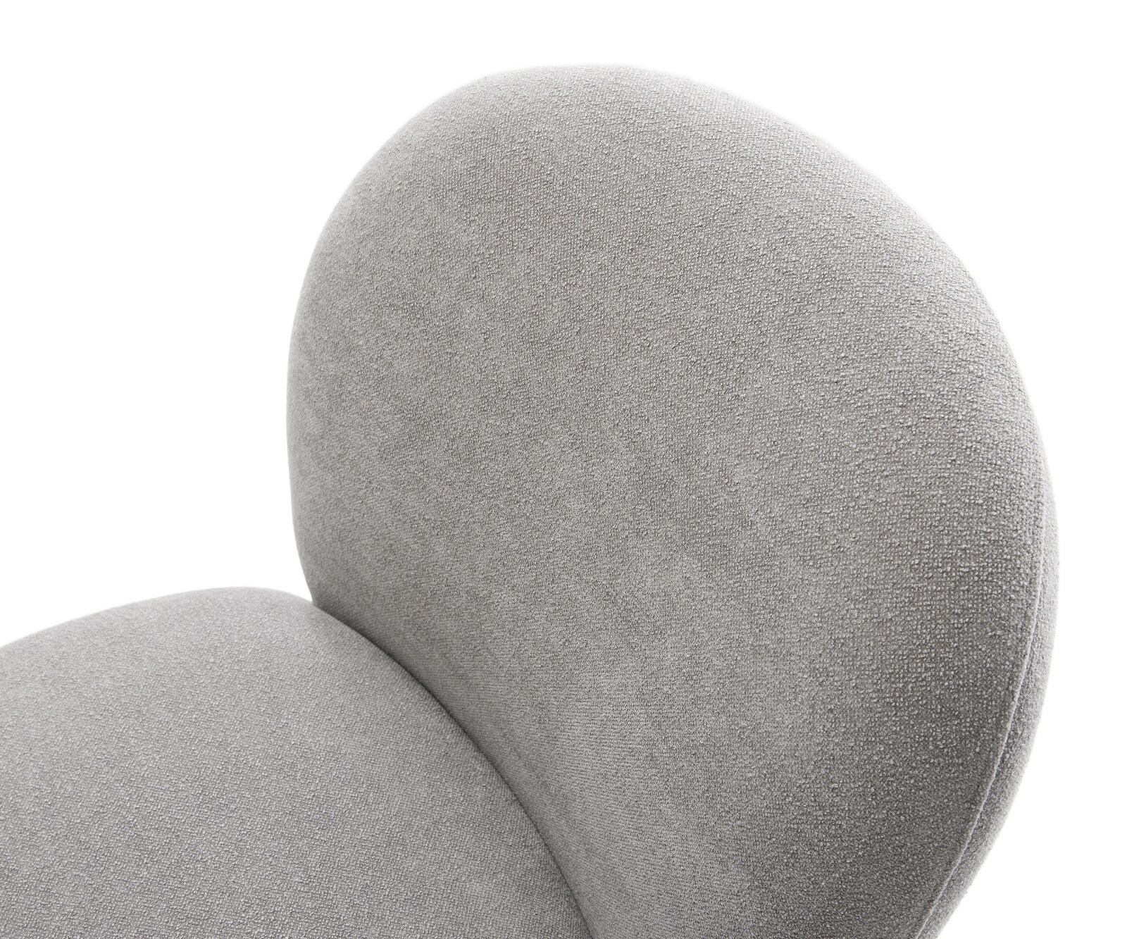 Chaise-de-salle-à-manger Nube-Flex tissu structuré doux gris 4 pieds coniques noir resorts ensachés 4