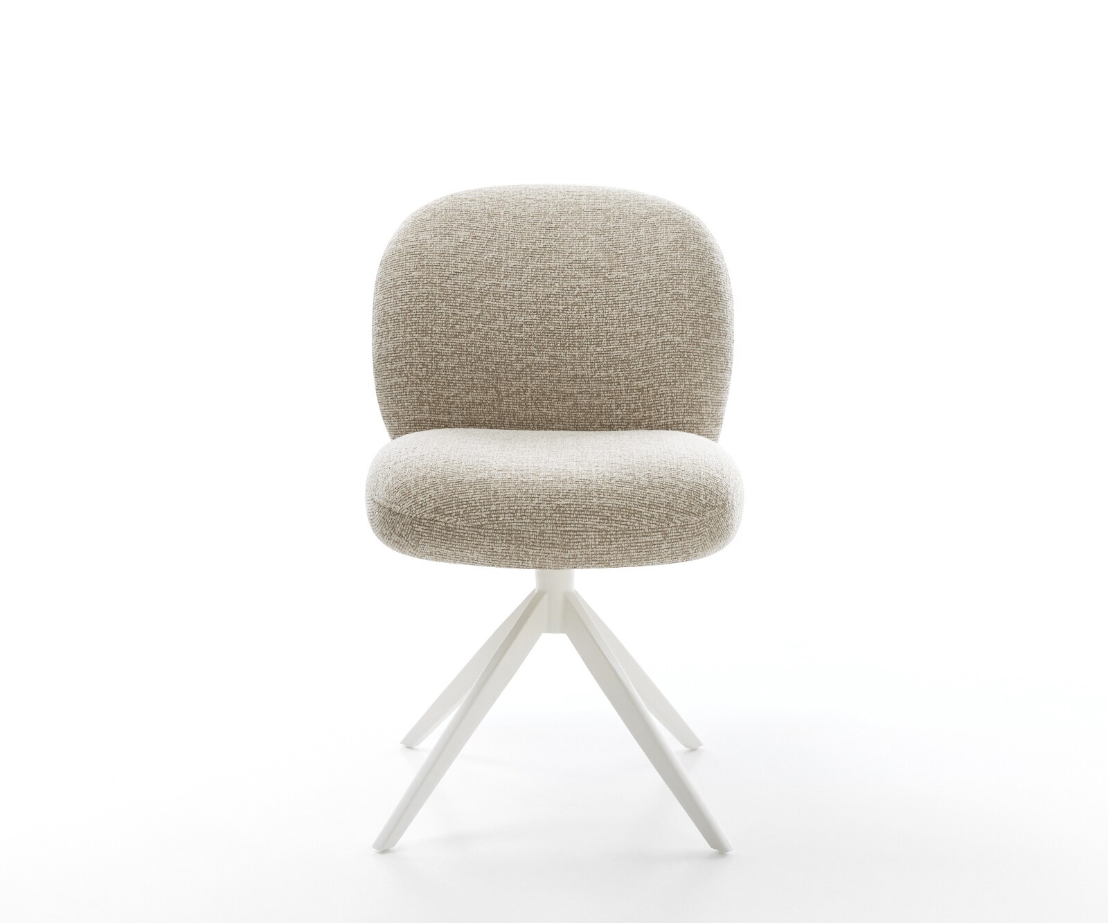 Chaise-pivotante Nube-Flex tissu tissé doux beige pied croisé large blanc pivotement sur 360° fonction bascule resorts ensachés 2